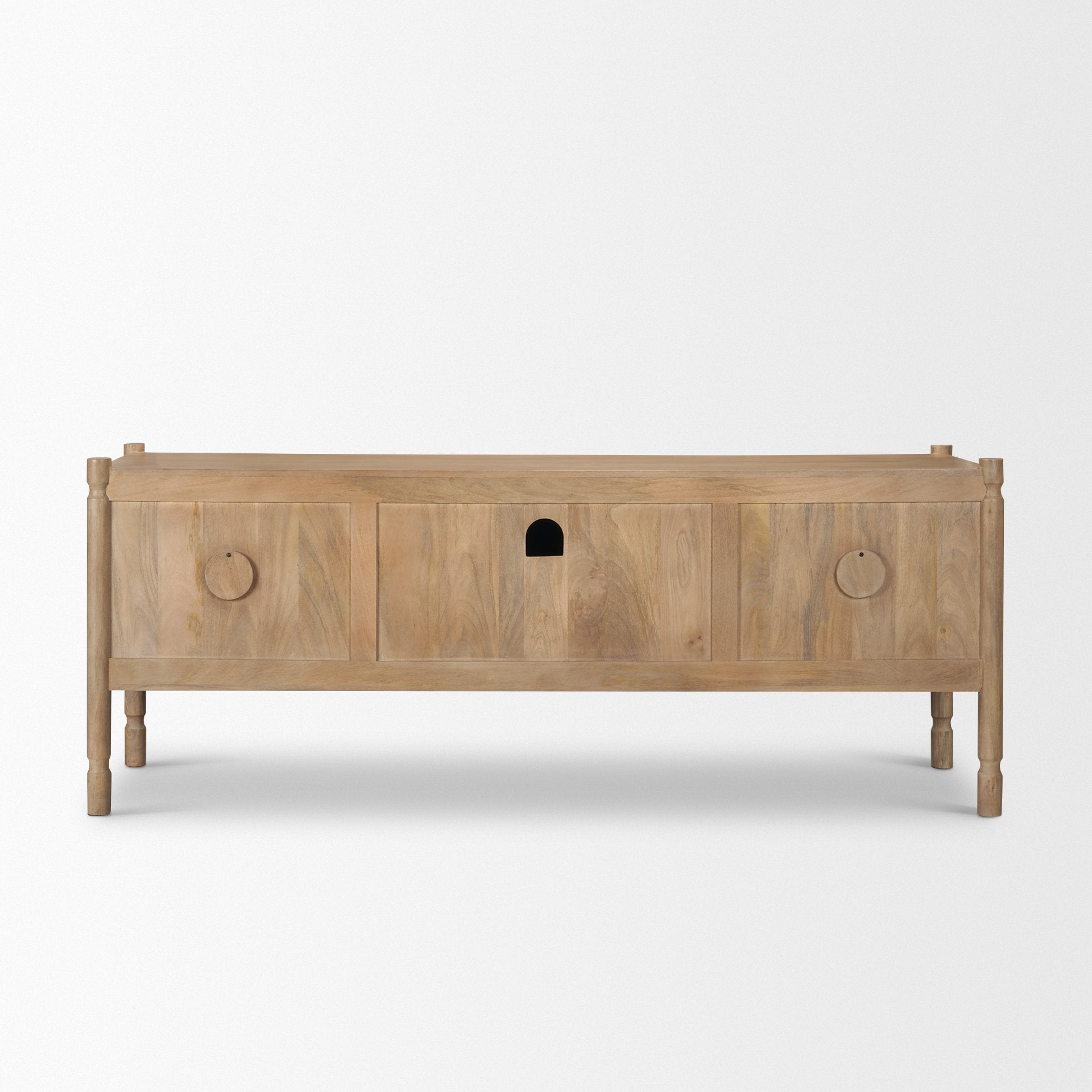 Phil Light Brown Wood 2 Door 1 Drawer with Pull Down Media Console