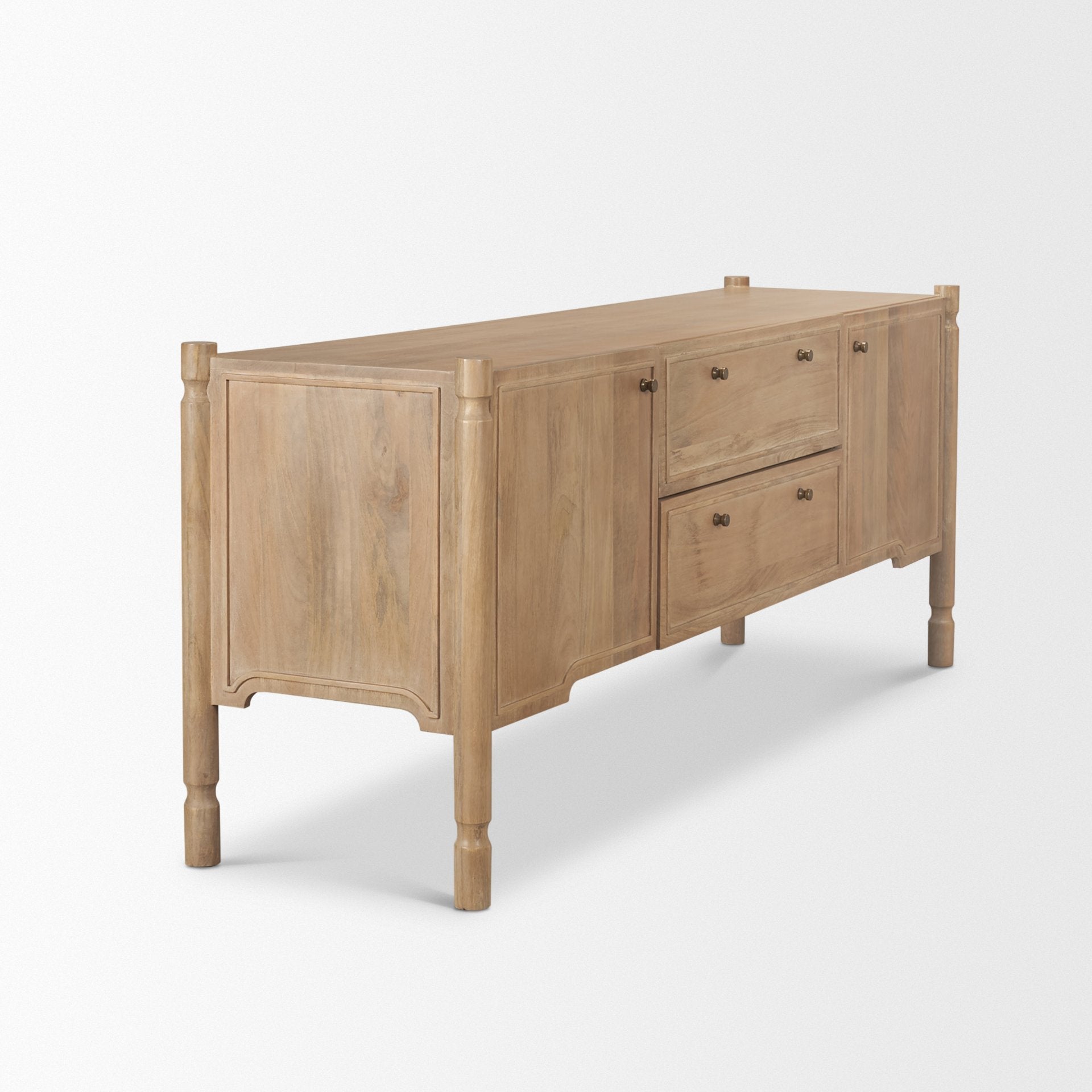Phil Light Brown Wood 2 Door 1 Drawer with Pull Down Media Console