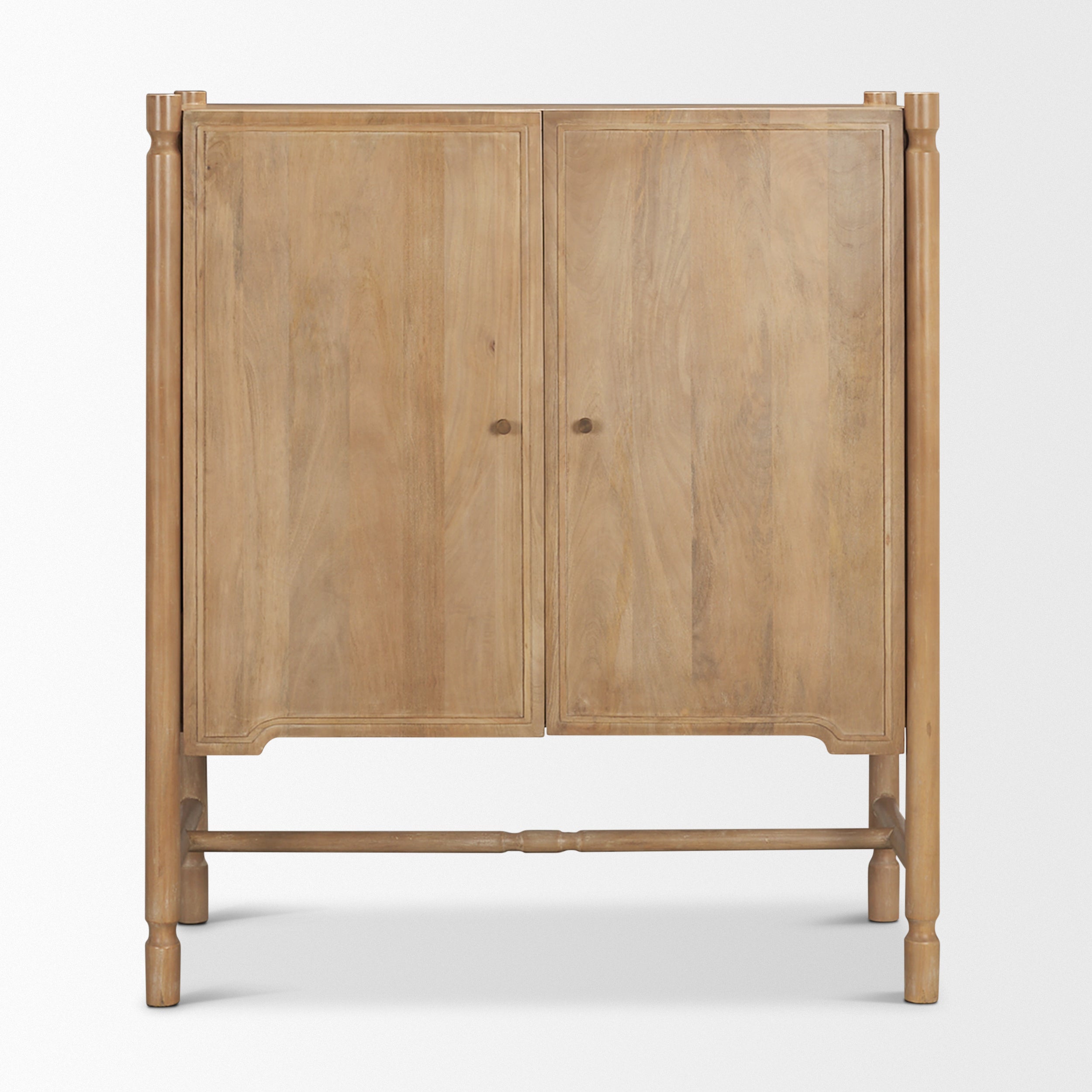 Phil Light Brown Wood 2 Door Bar Cabinet