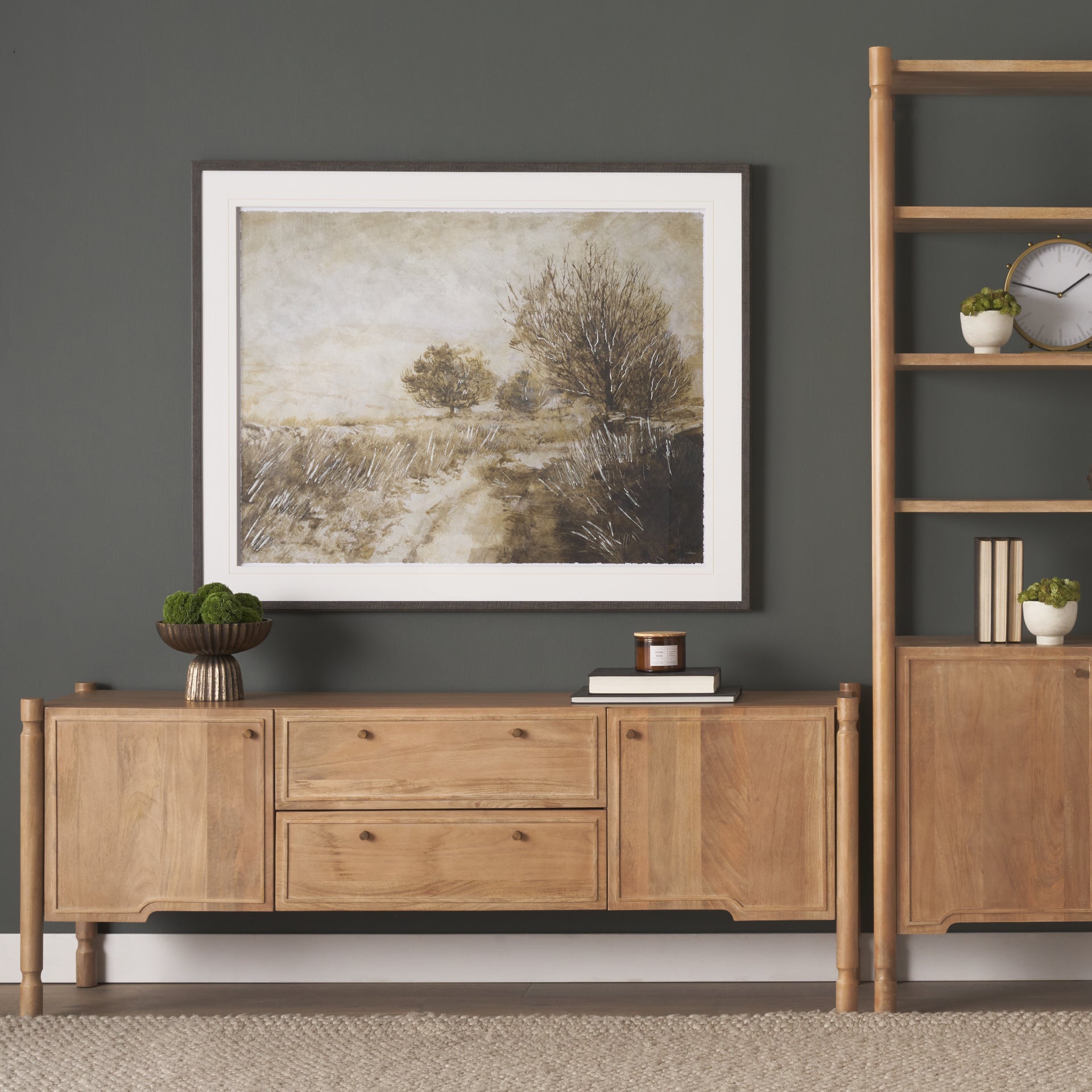 Phil Light Brown Wood 2 Door 1 Drawer with Pull Down Media Console