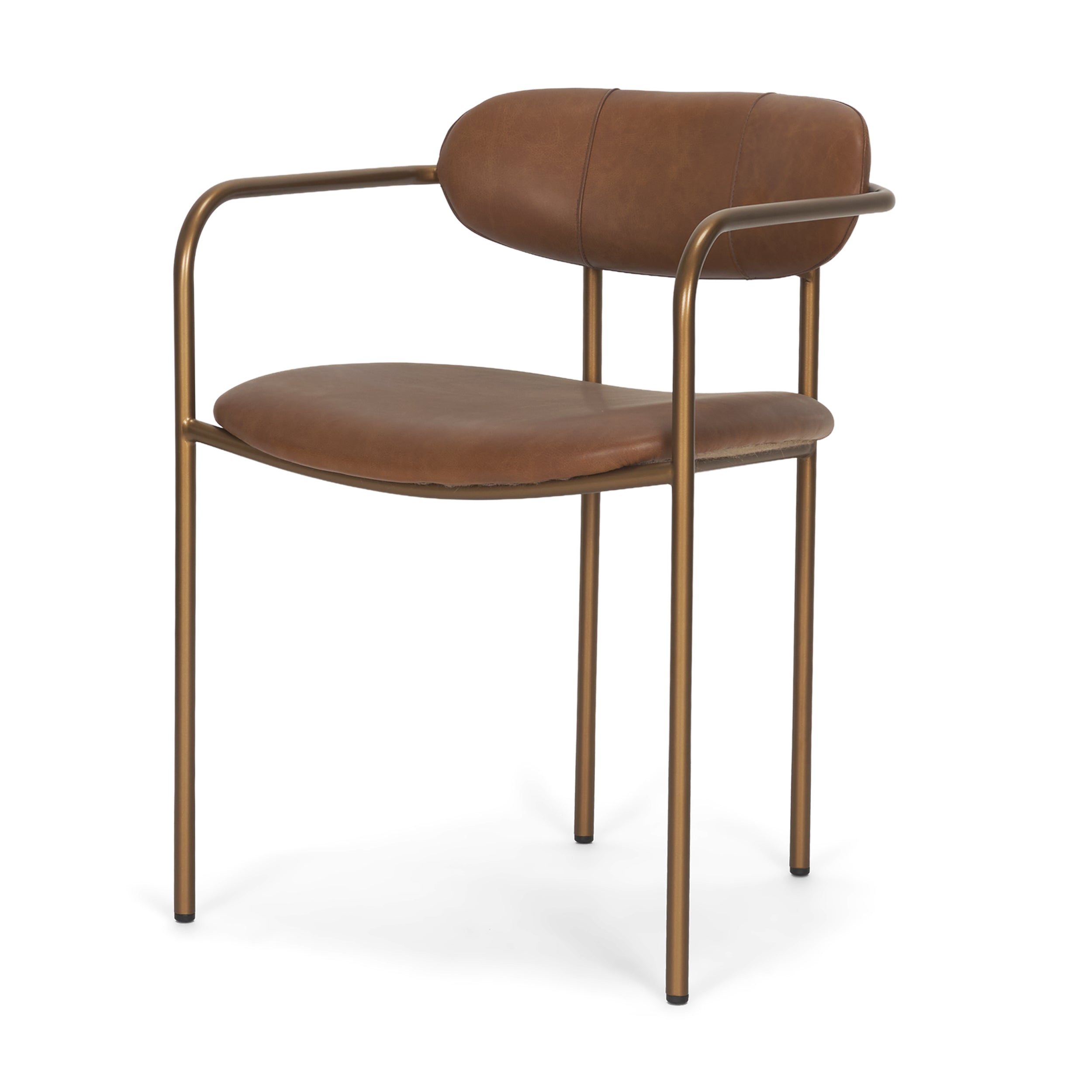 Parker Leather Seat Gold Metal Frame Dining Chair