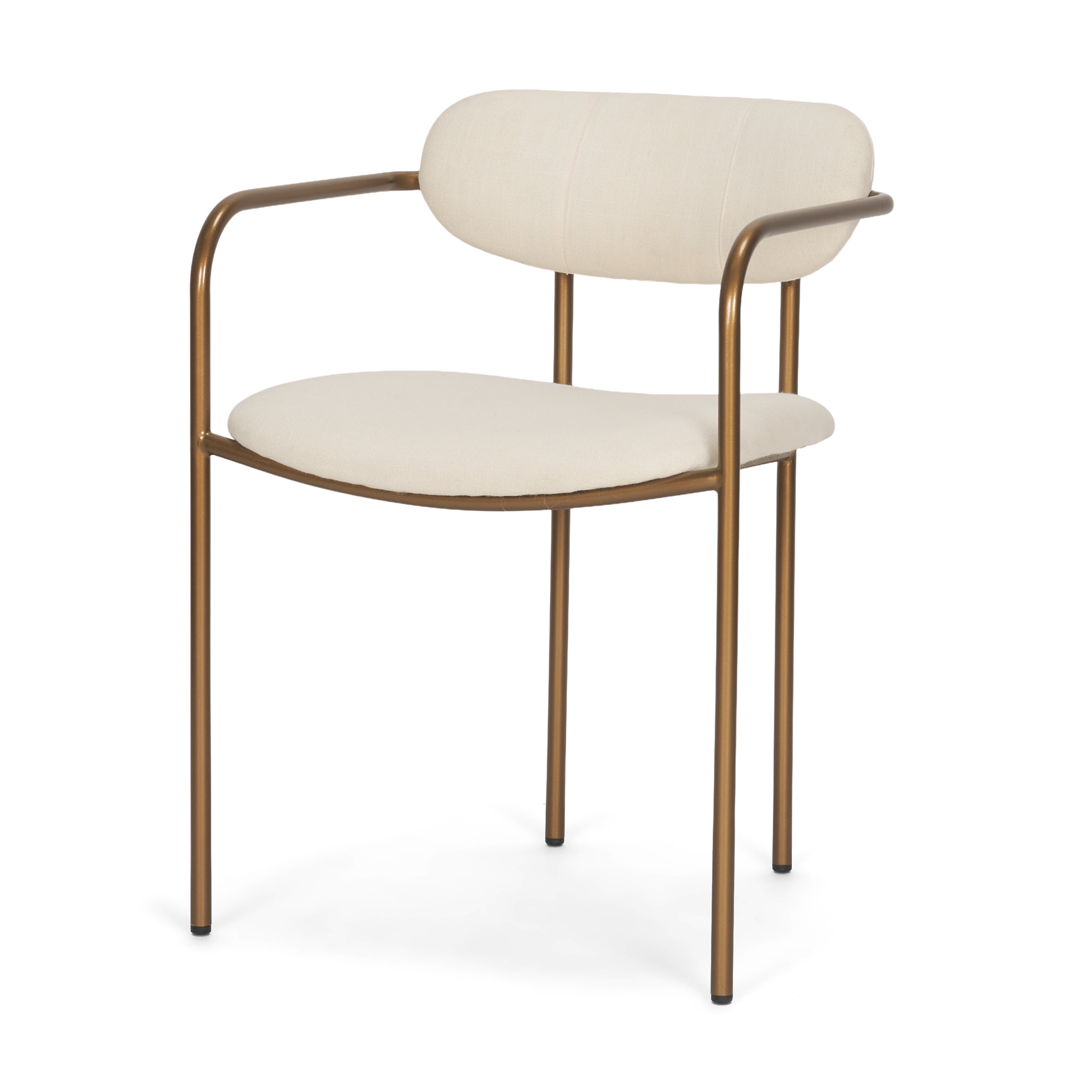 Parker I Cream Fabric Seat Gold Metal Frame Dining Chair