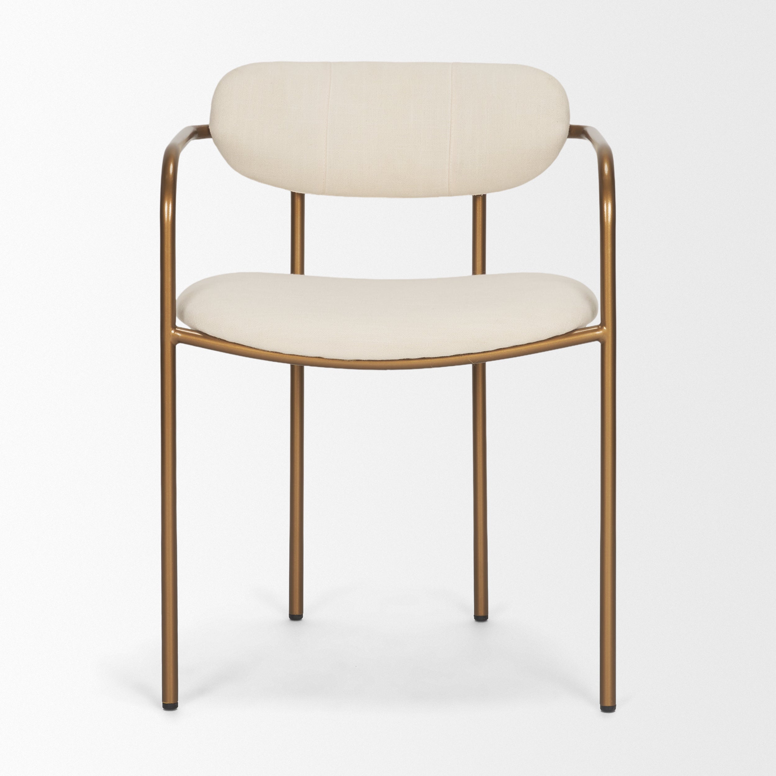 Parker I Cream Fabric Seat Gold Metal Frame Dining Chair
