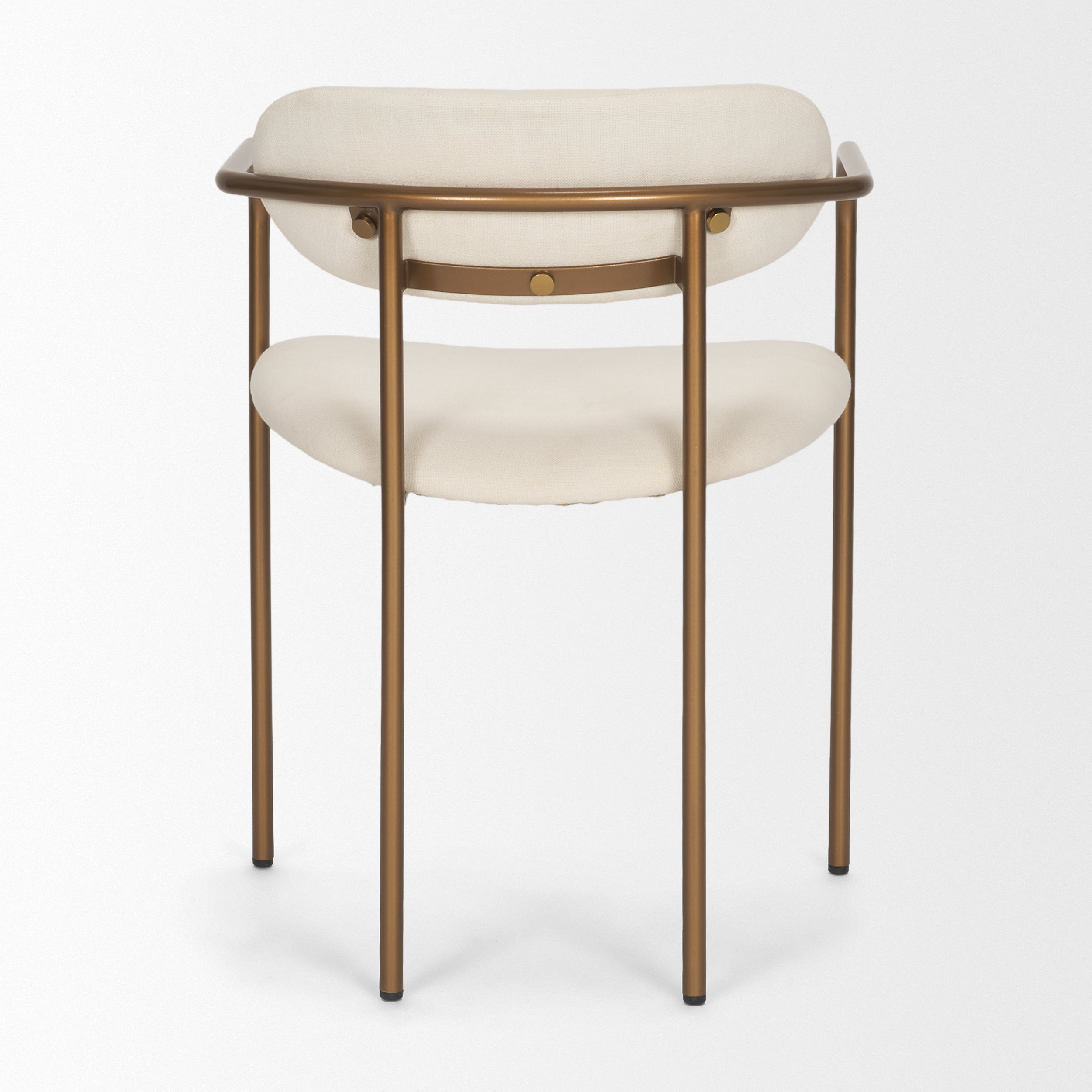 Parker I Cream Fabric Seat Gold Metal Frame Dining Chair