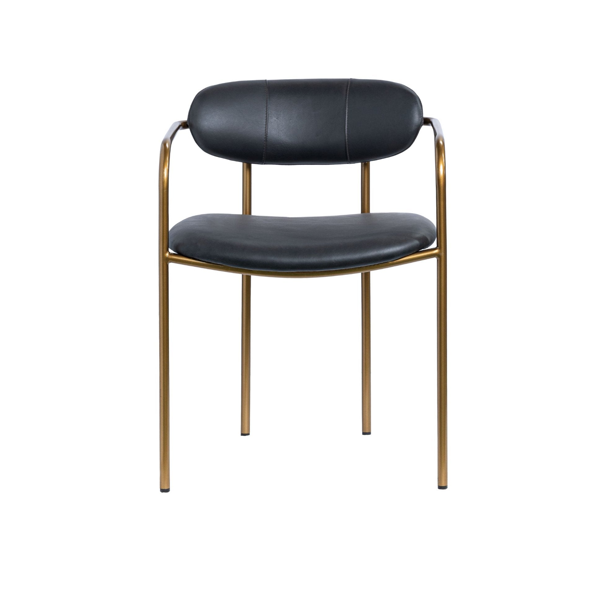 Parker Brown Faux Leather Seat Gold Metal Dining Chair