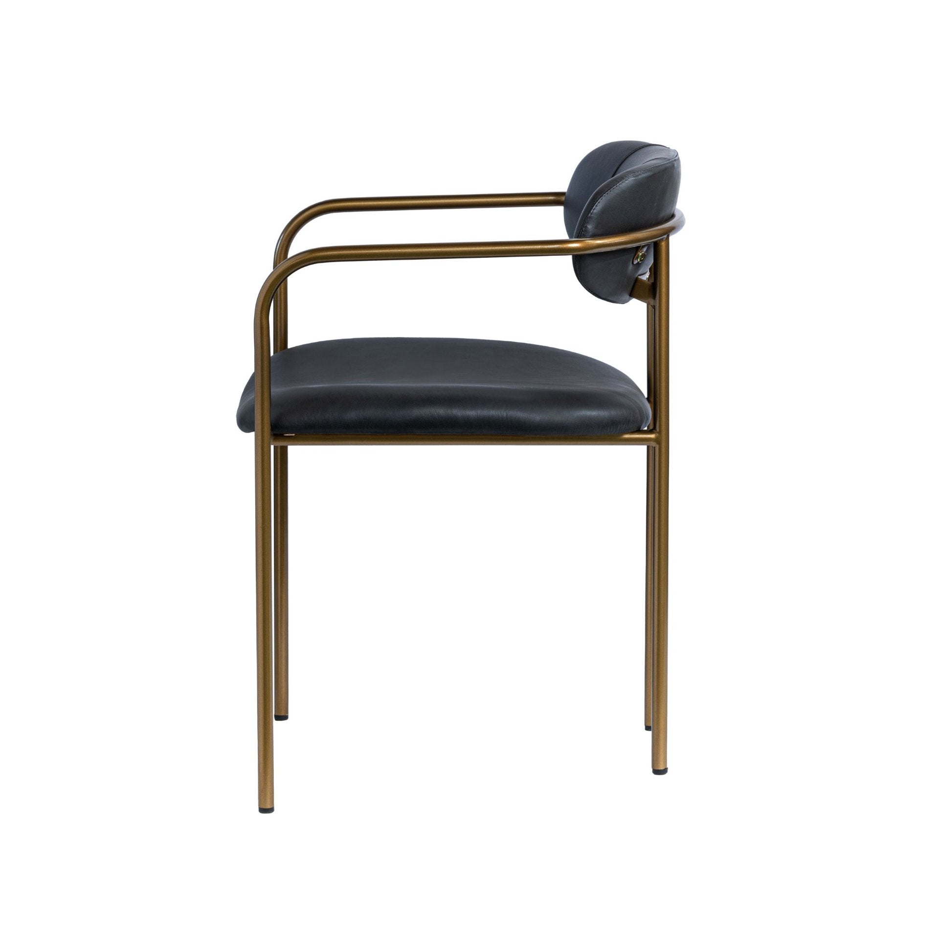 Parker Brown Faux Leather Seat Gold Metal Dining Chair