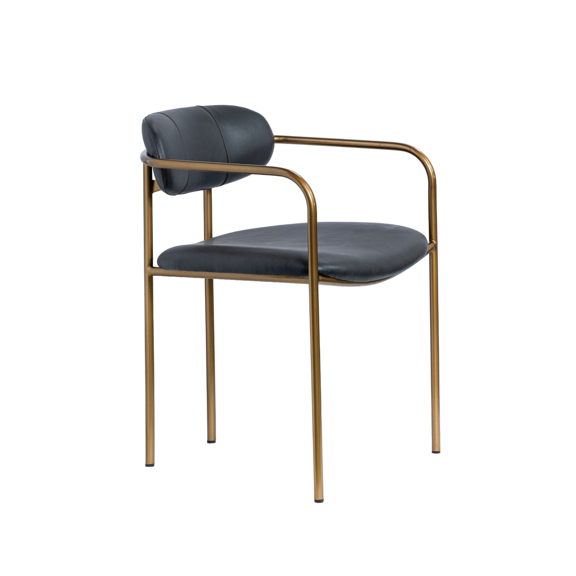 Parker Brown Faux Leather Seat Gold Metal Dining Chair