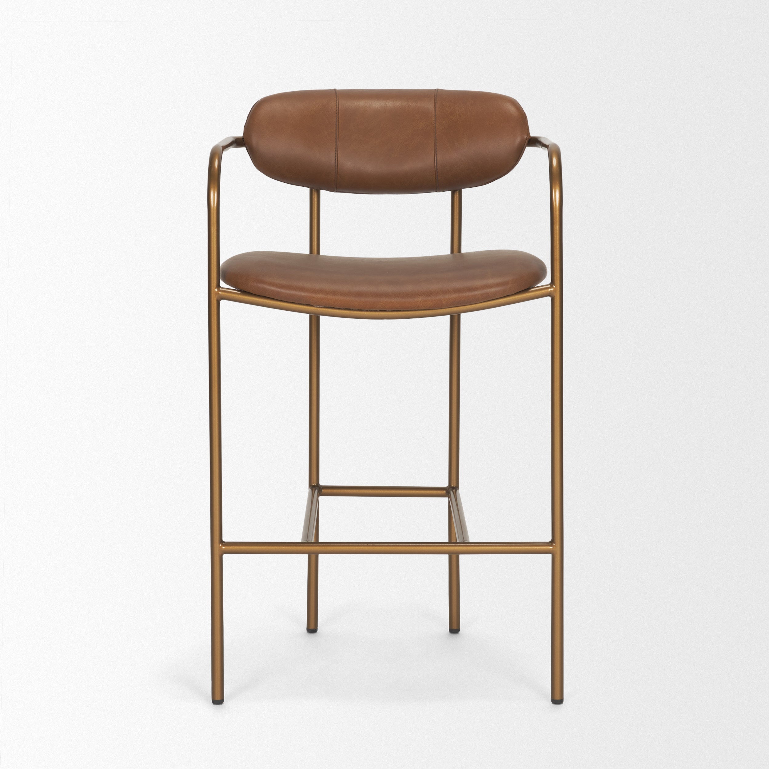 Parker Leather Seat Gold Metal Counter Stool