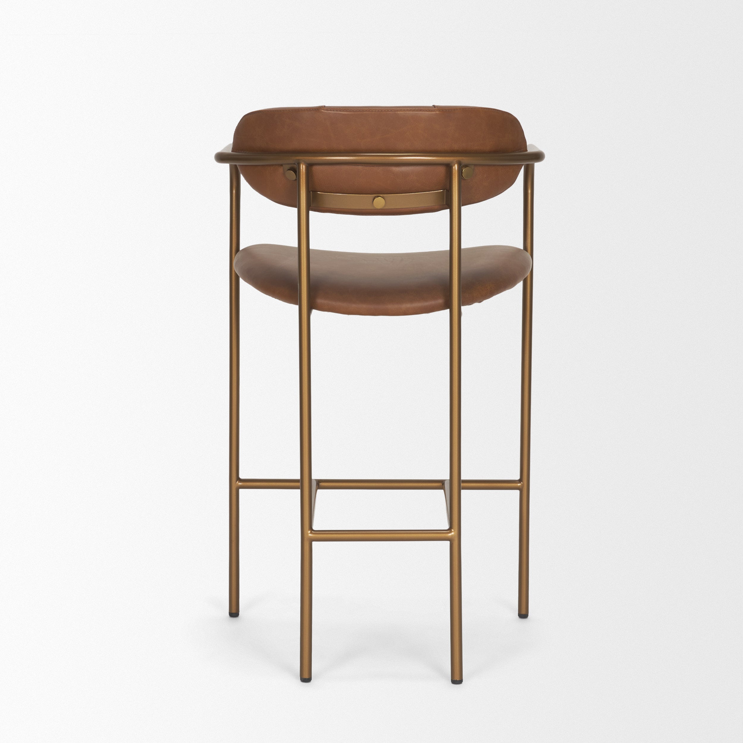 Parker Leather Seat Gold Metal Counter Stool