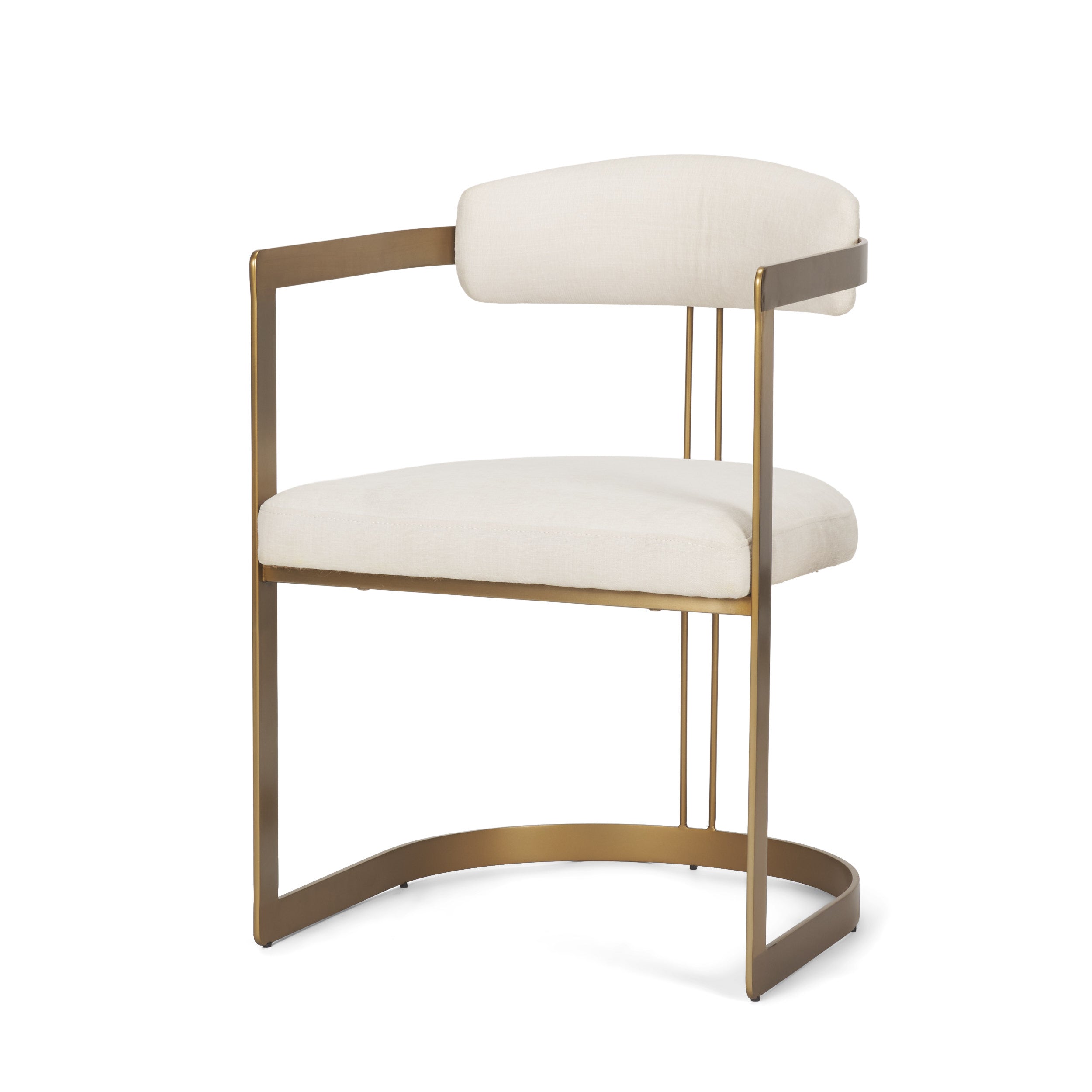 Hollyfield II Cream Fabric Seat with Gold Iron Frame Dining Chair
