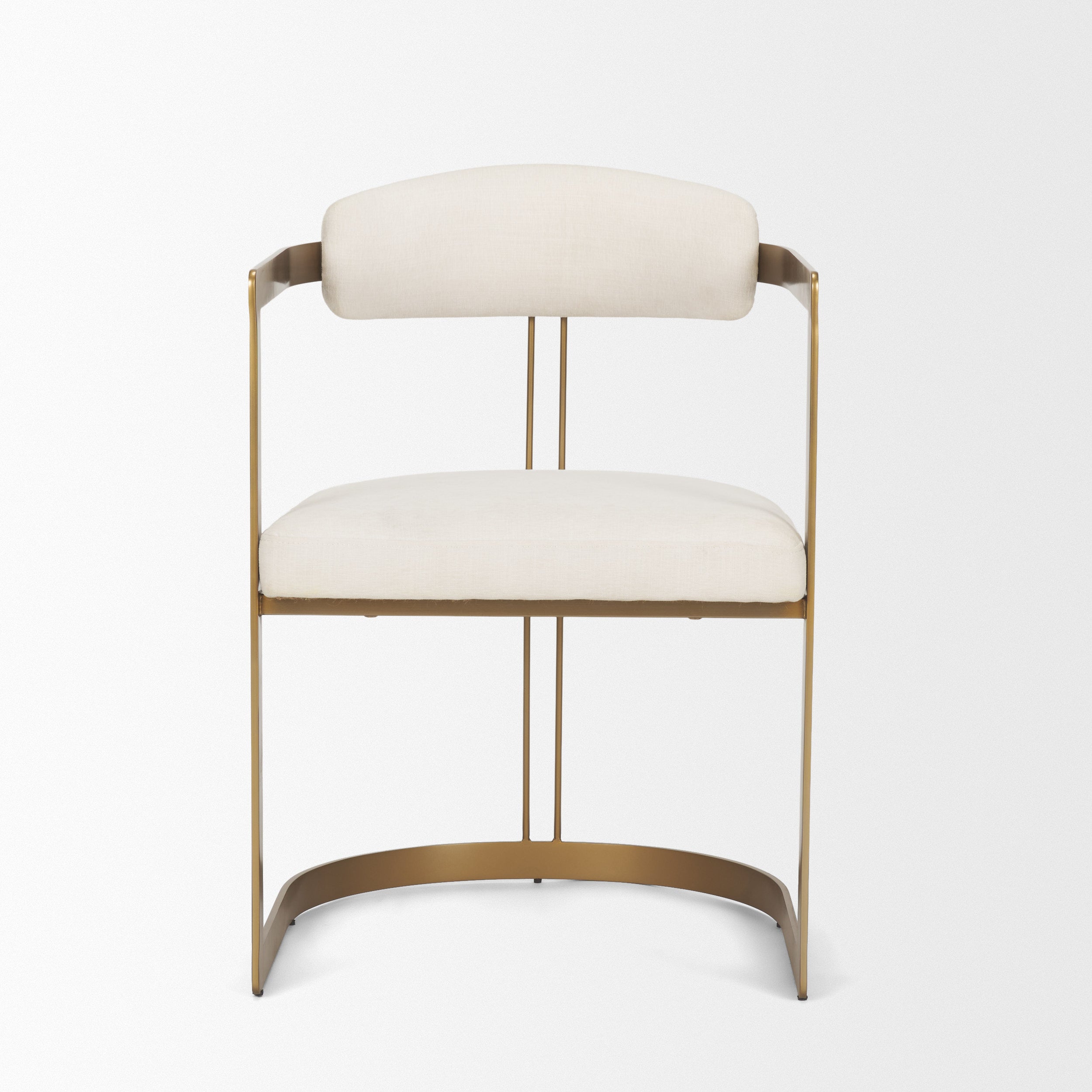 Hollyfield II Cream Fabric Seat with Gold Iron Frame Dining Chair