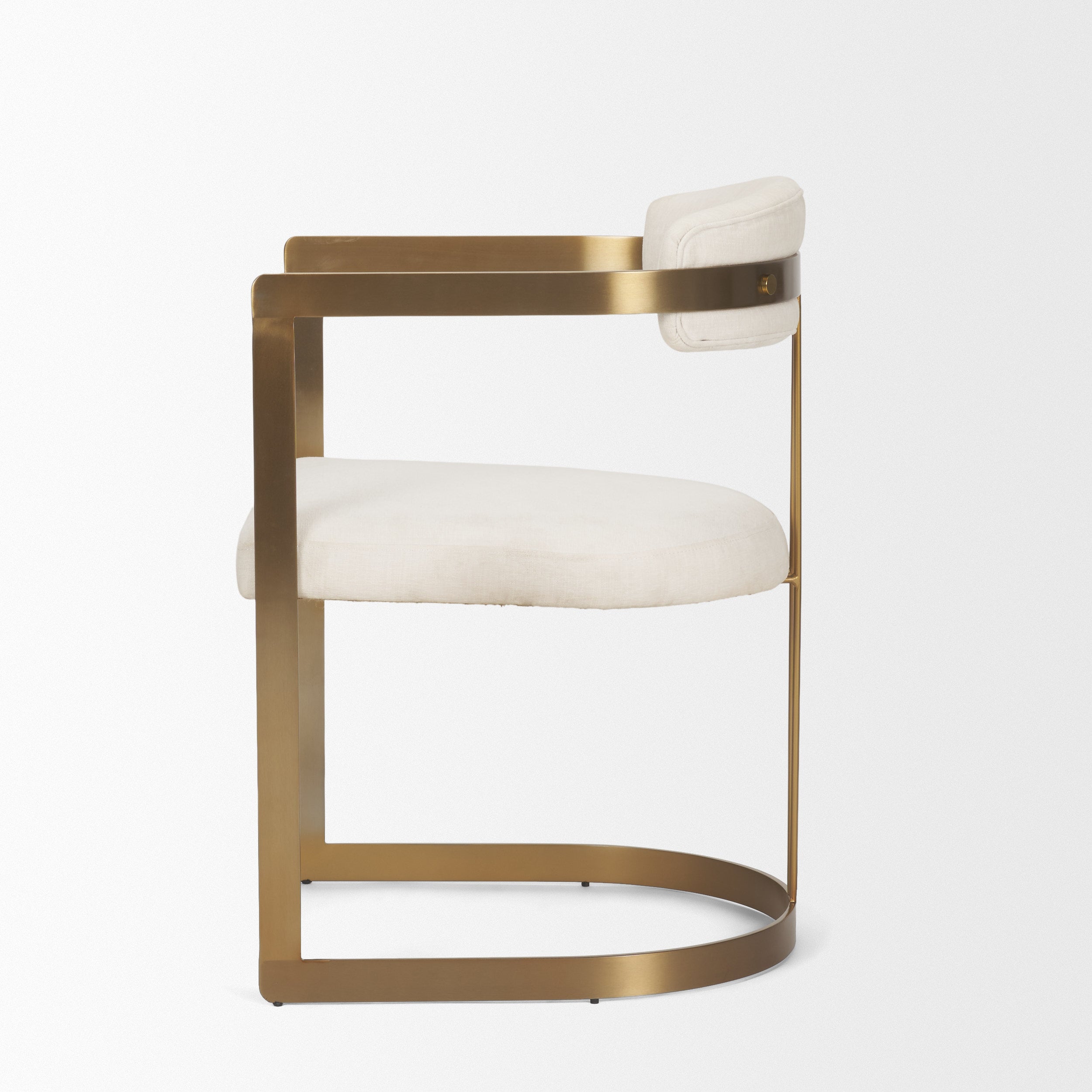Hollyfield II Cream Fabric Seat with Gold Iron Frame Dining Chair
