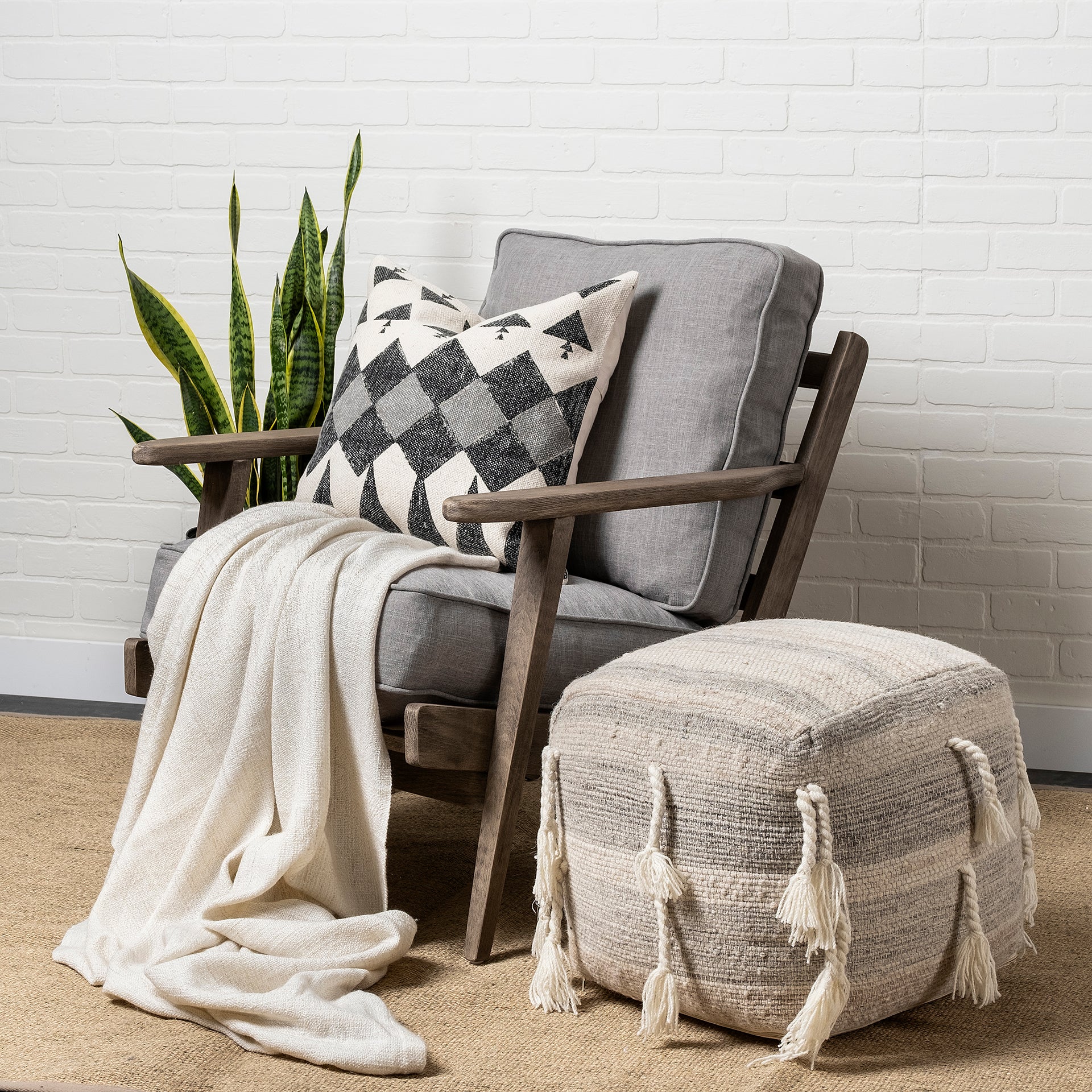 Olympus Fabric Covered Wooden Frame Accent Chair