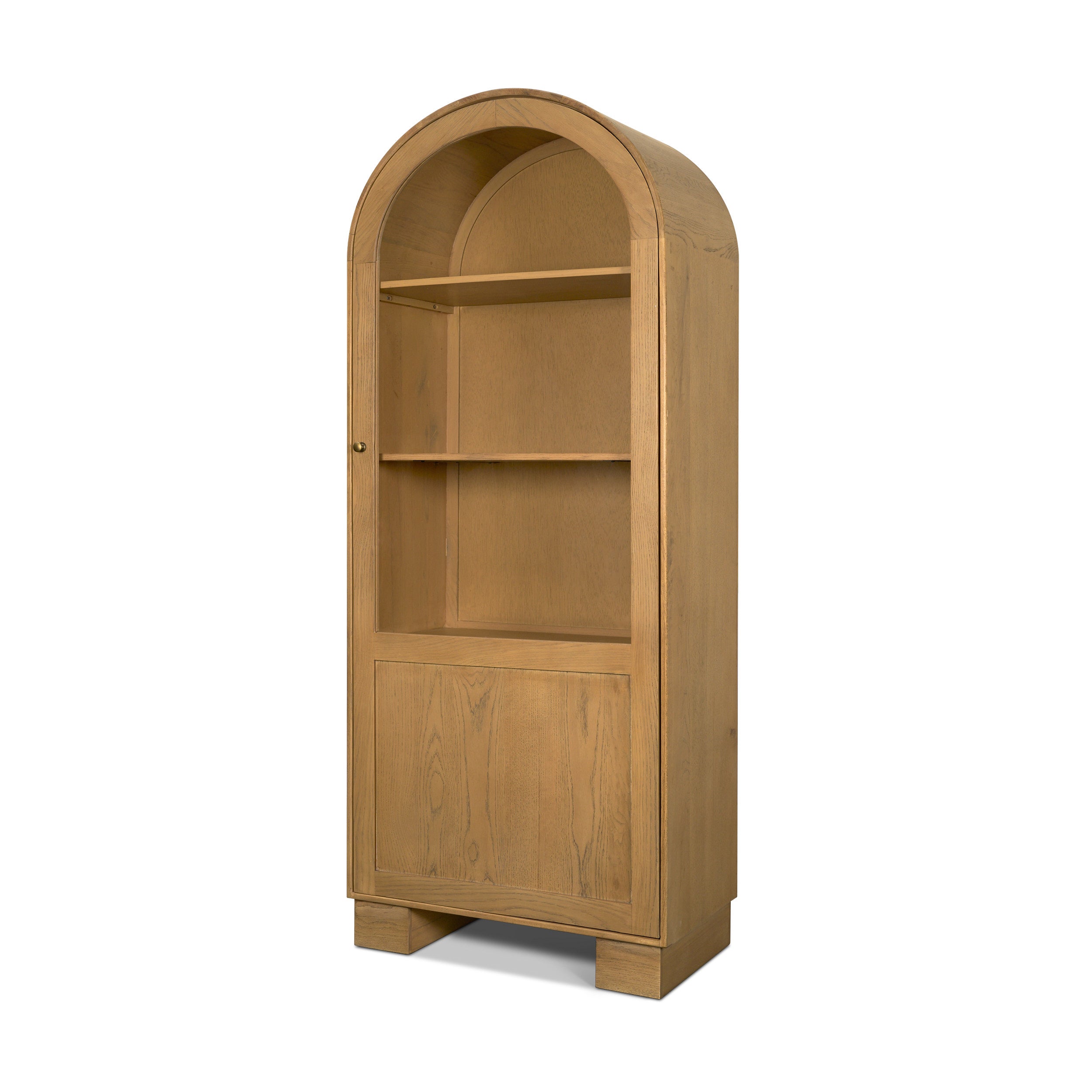 Hawthorne Solid Oak Wood with Glass Curio Cabinet