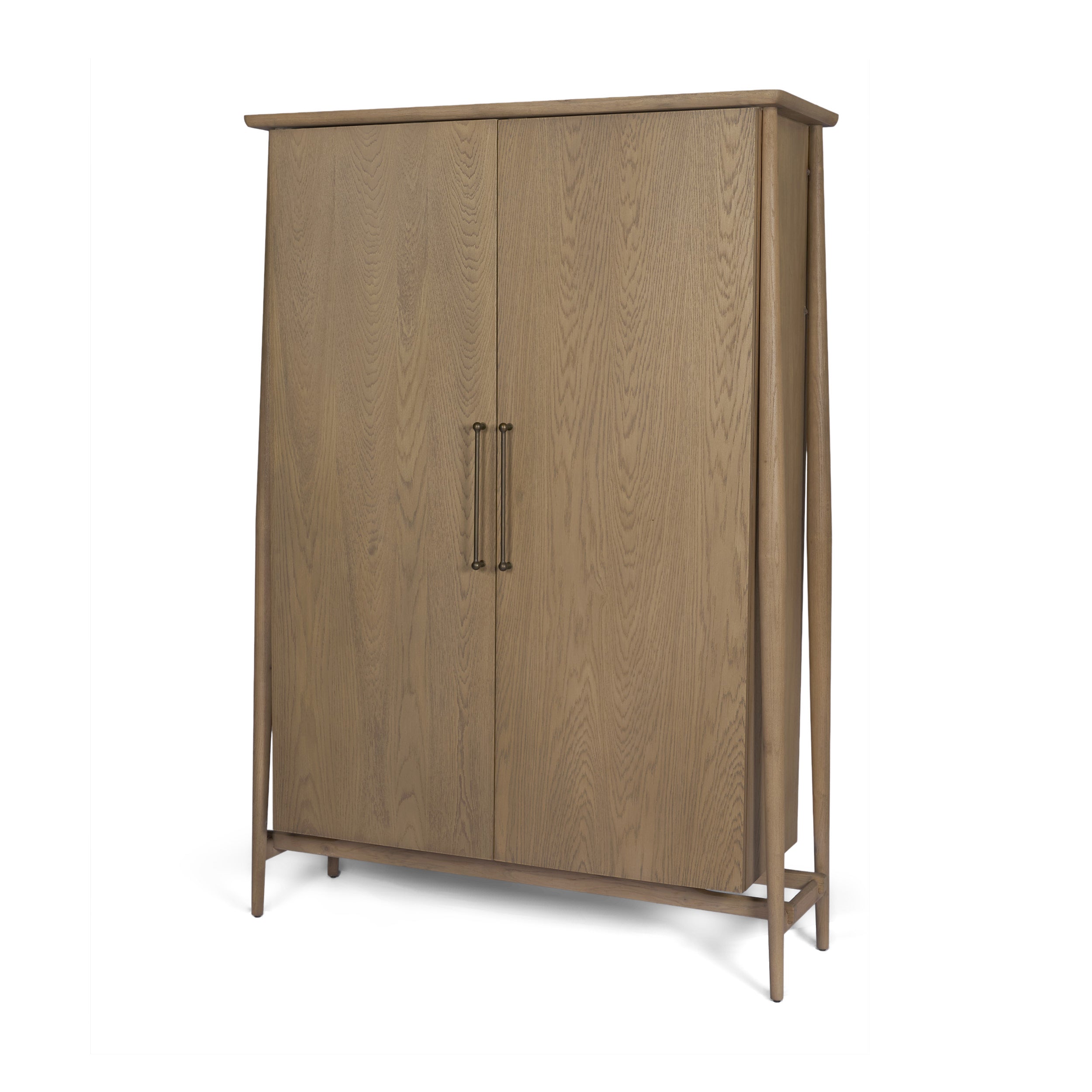 Hollis Gray-Brown Wood Curio Cabinet