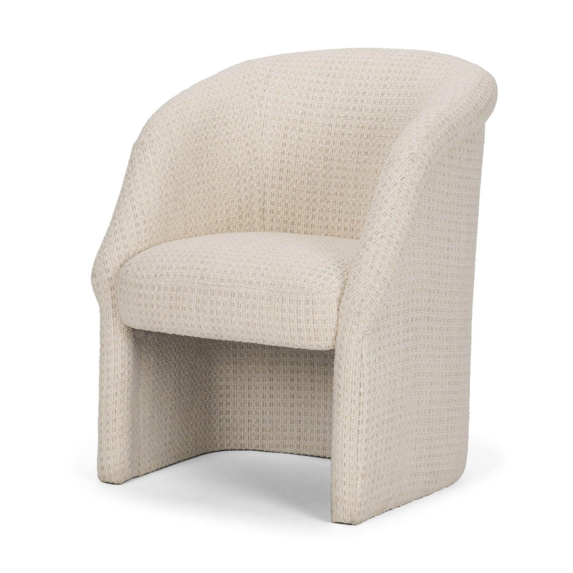 Curtis Barrelback Half-Moon Base Dining Armchair