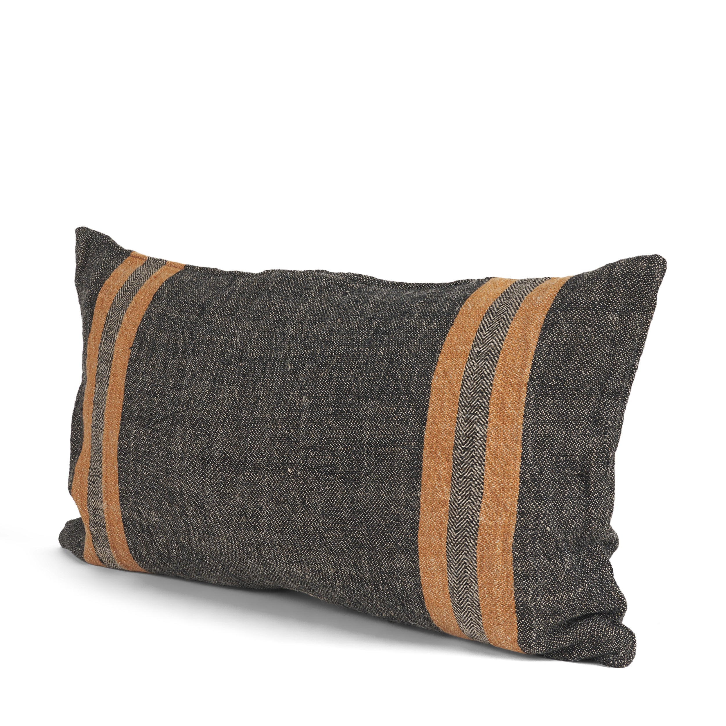Mercer Black with Orange Stripes Decorative Pillow Cover