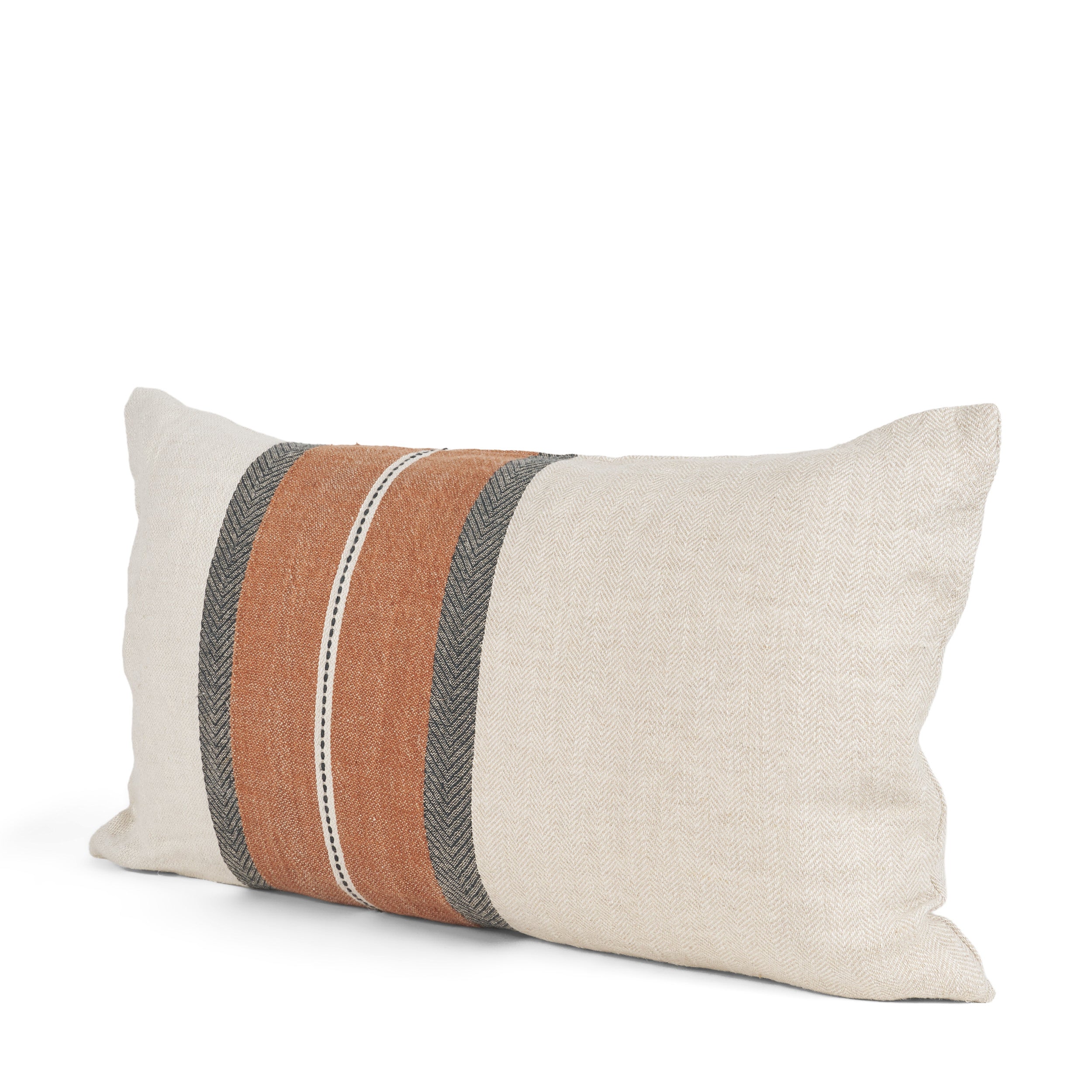 Mason Cream with Orange Stripe Decorative Pillow Cover