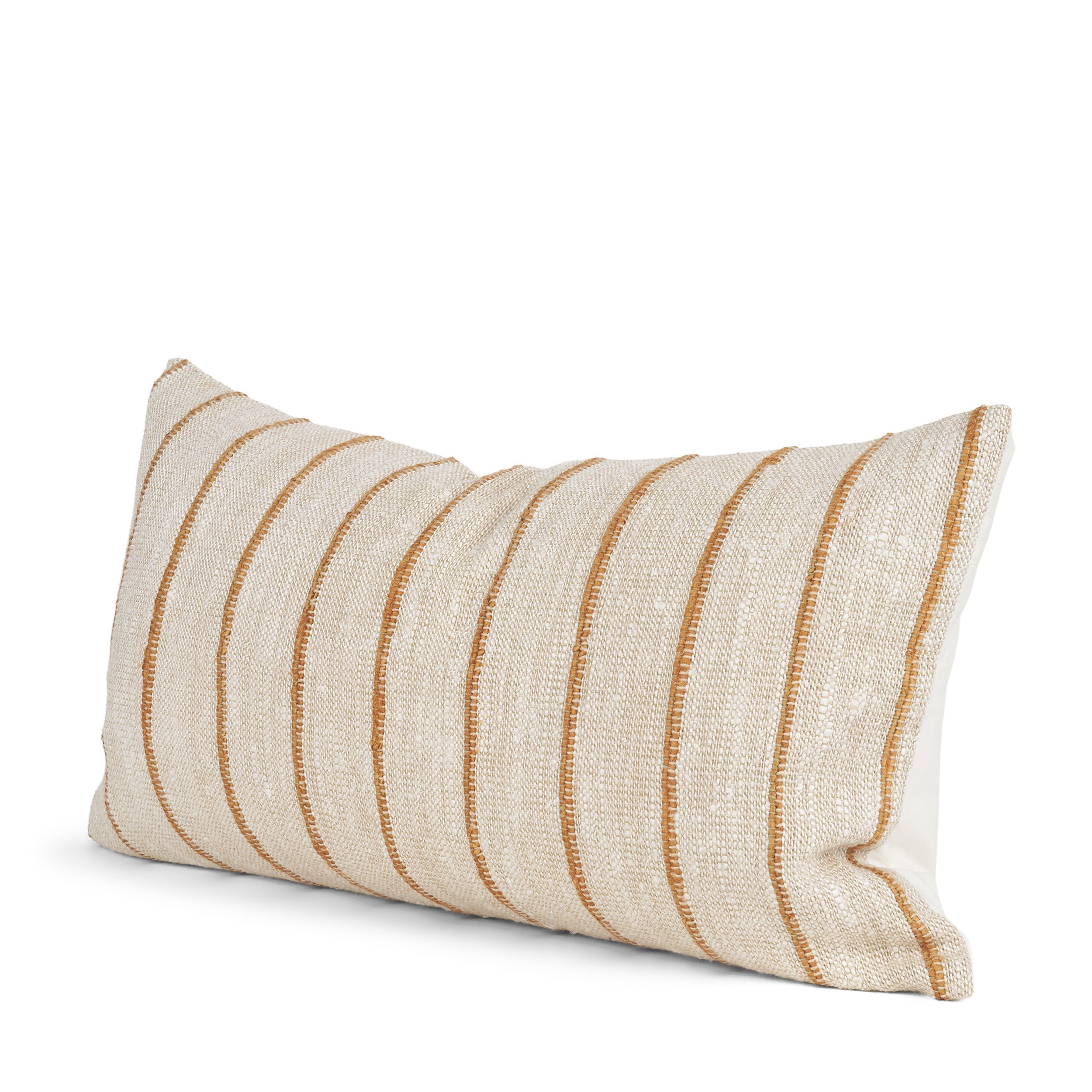 Merrick Natural Beige with Orange Stripes Decorative Pillow