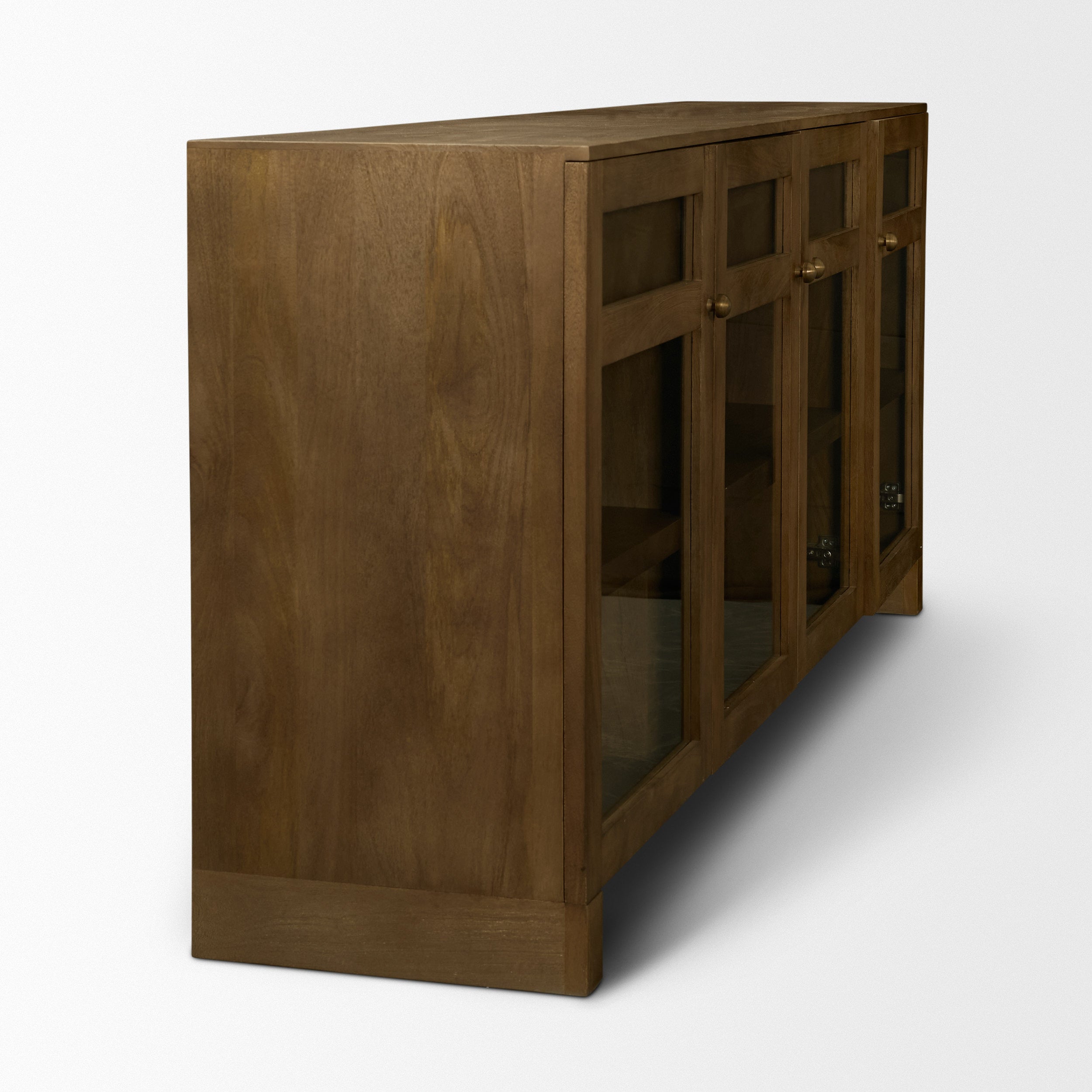 Suri Wood with Glass 4-Door Closed Sideboard