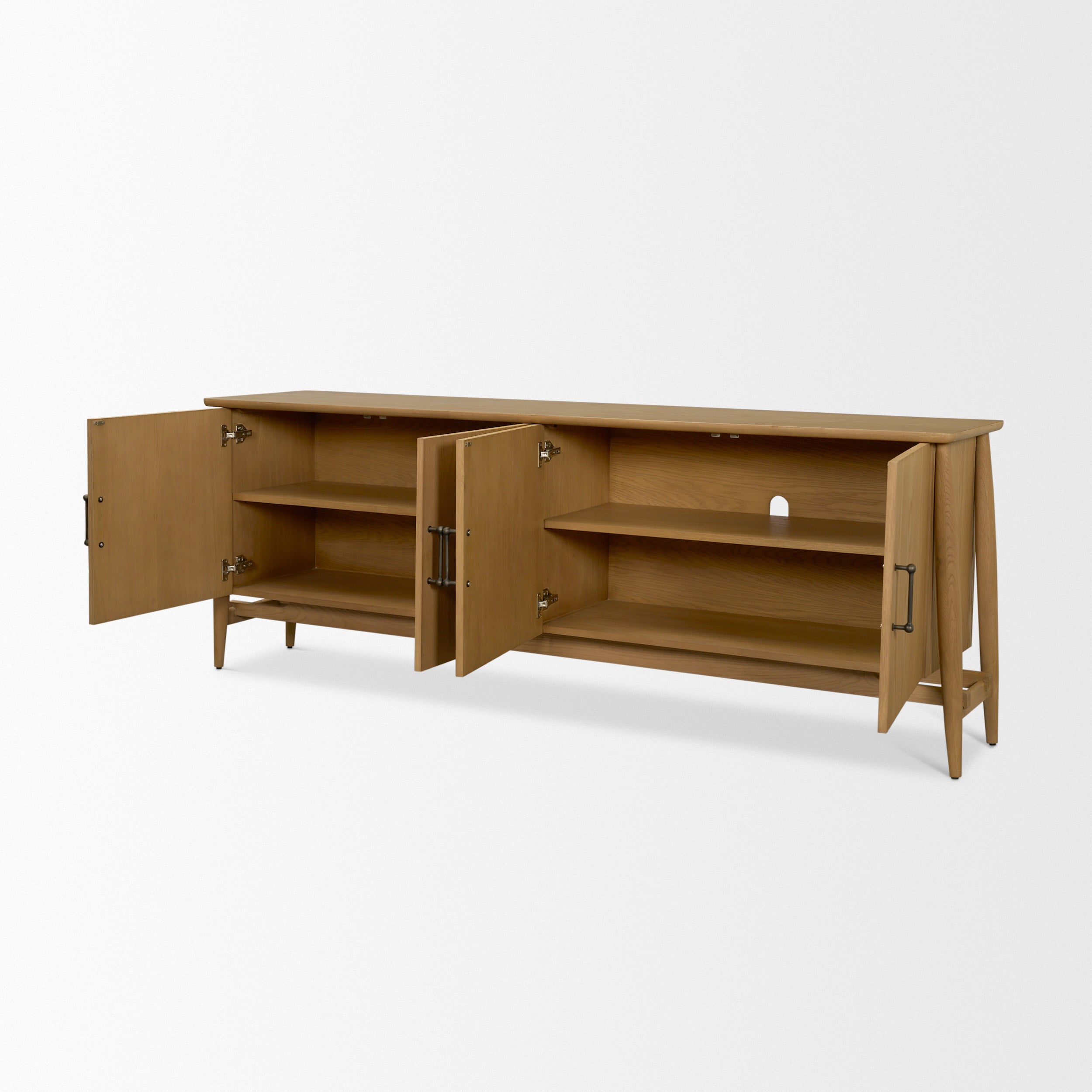 Hollis Warm Brown Wood 4-Door Closed Sideboard