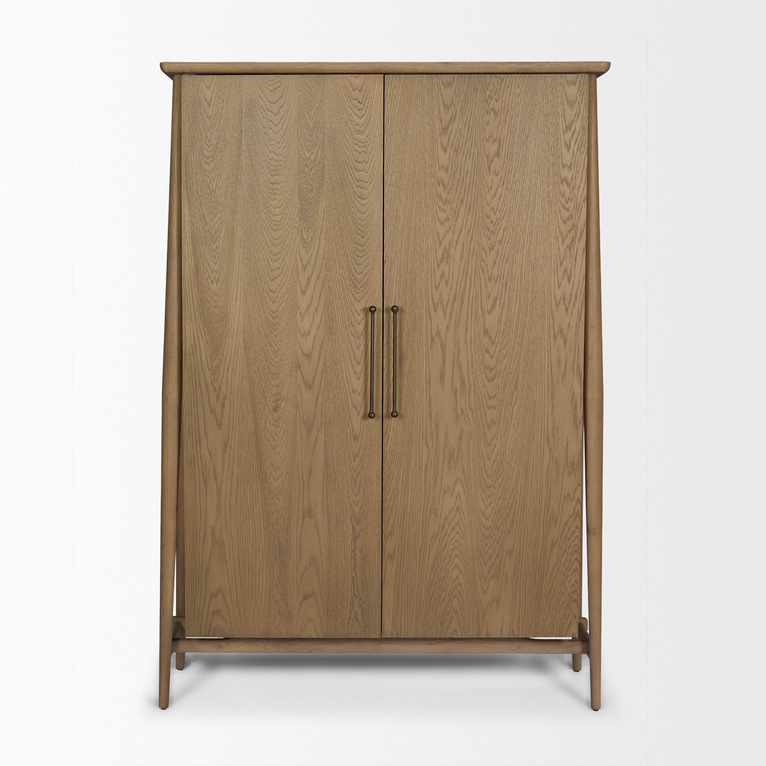 Hollis Gray-Brown Wood Curio Cabinet