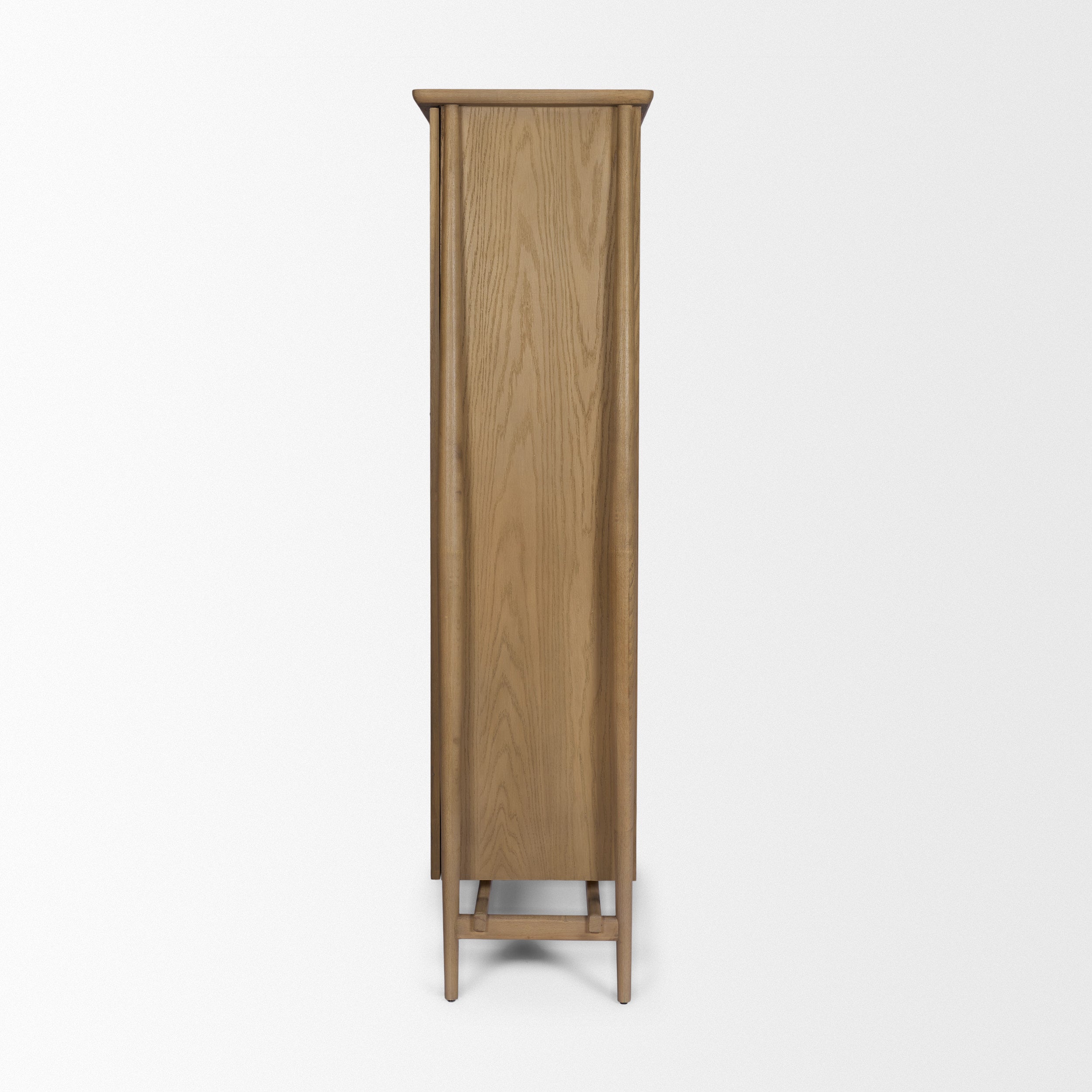 Hollis Gray-Brown Wood Curio Cabinet