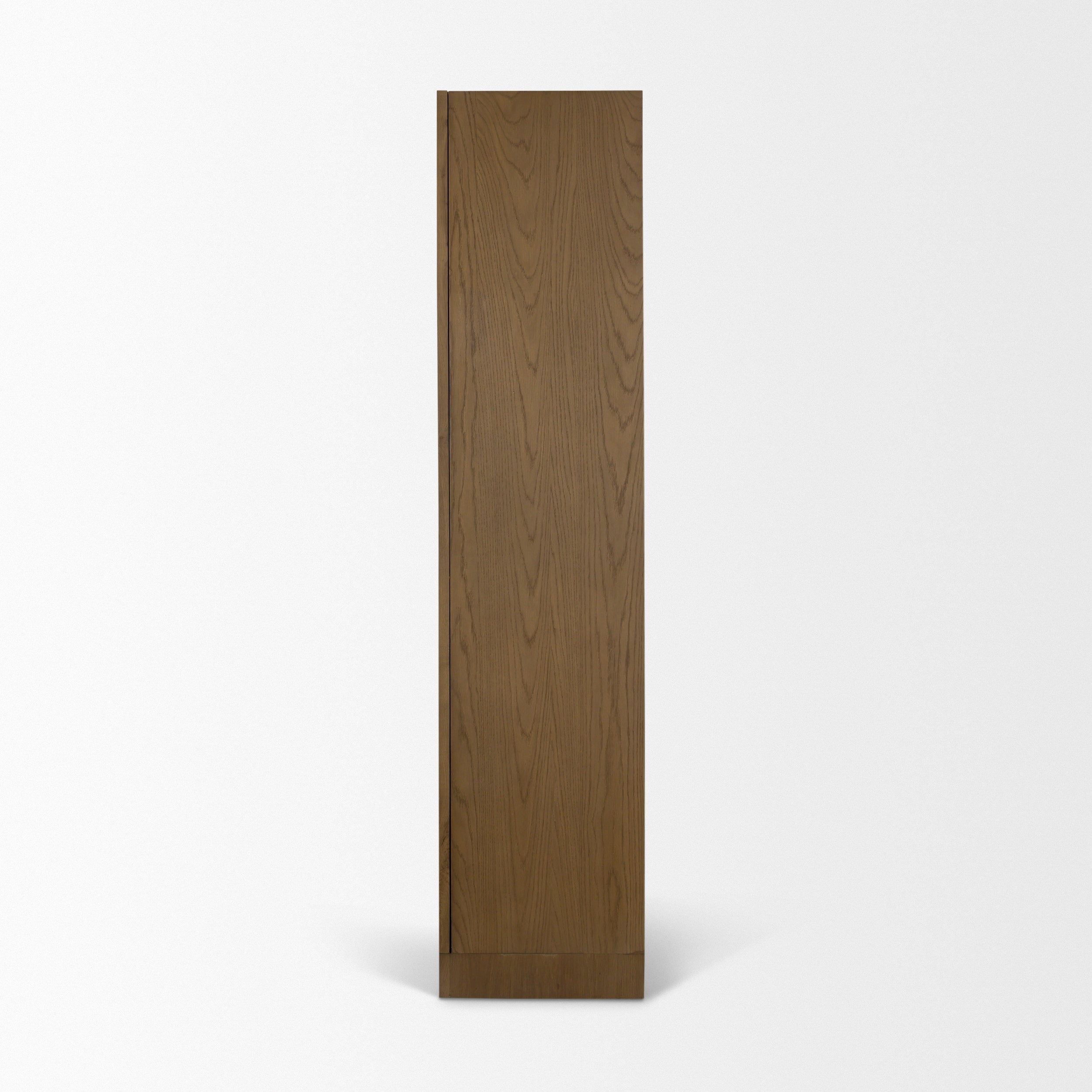 Henry Light Brown Oak Wood with Glass Doors Curio Cabinet