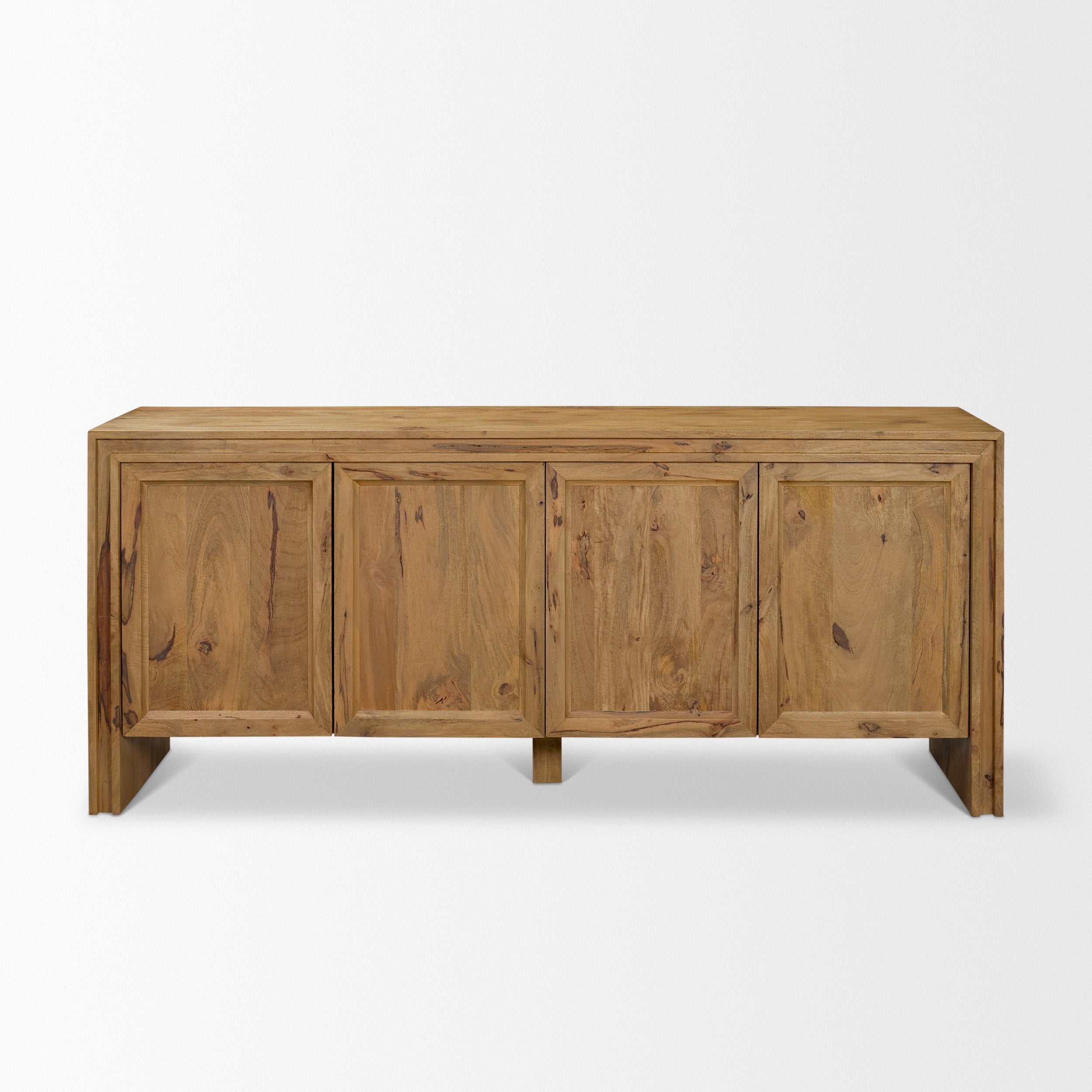 Notts Brown Wood 4-Door Closed Sideboard