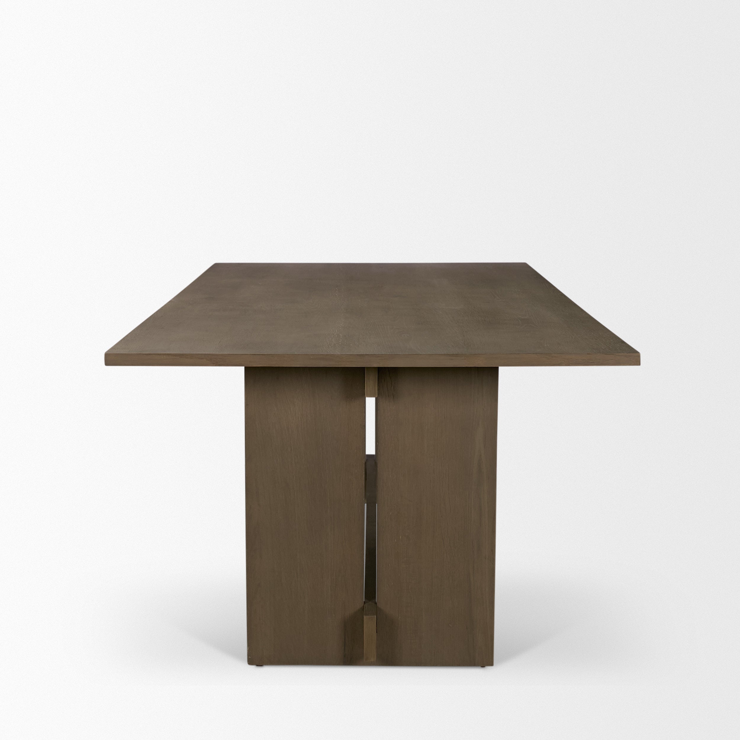 Aida 84" Rectangular Medium Brown Oak Wood Dining Table