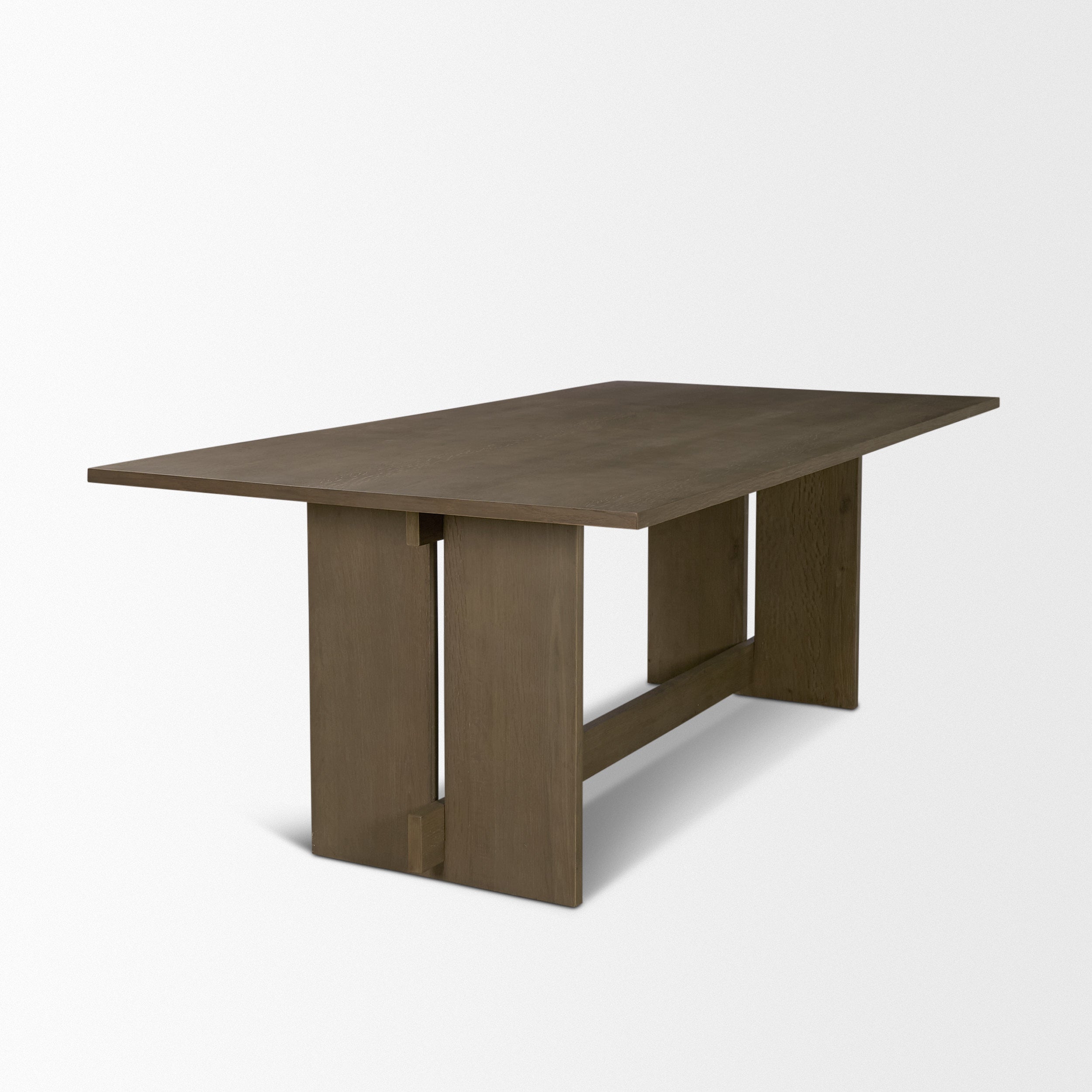 Aida 84" Rectangular Medium Brown Oak Wood Dining Table