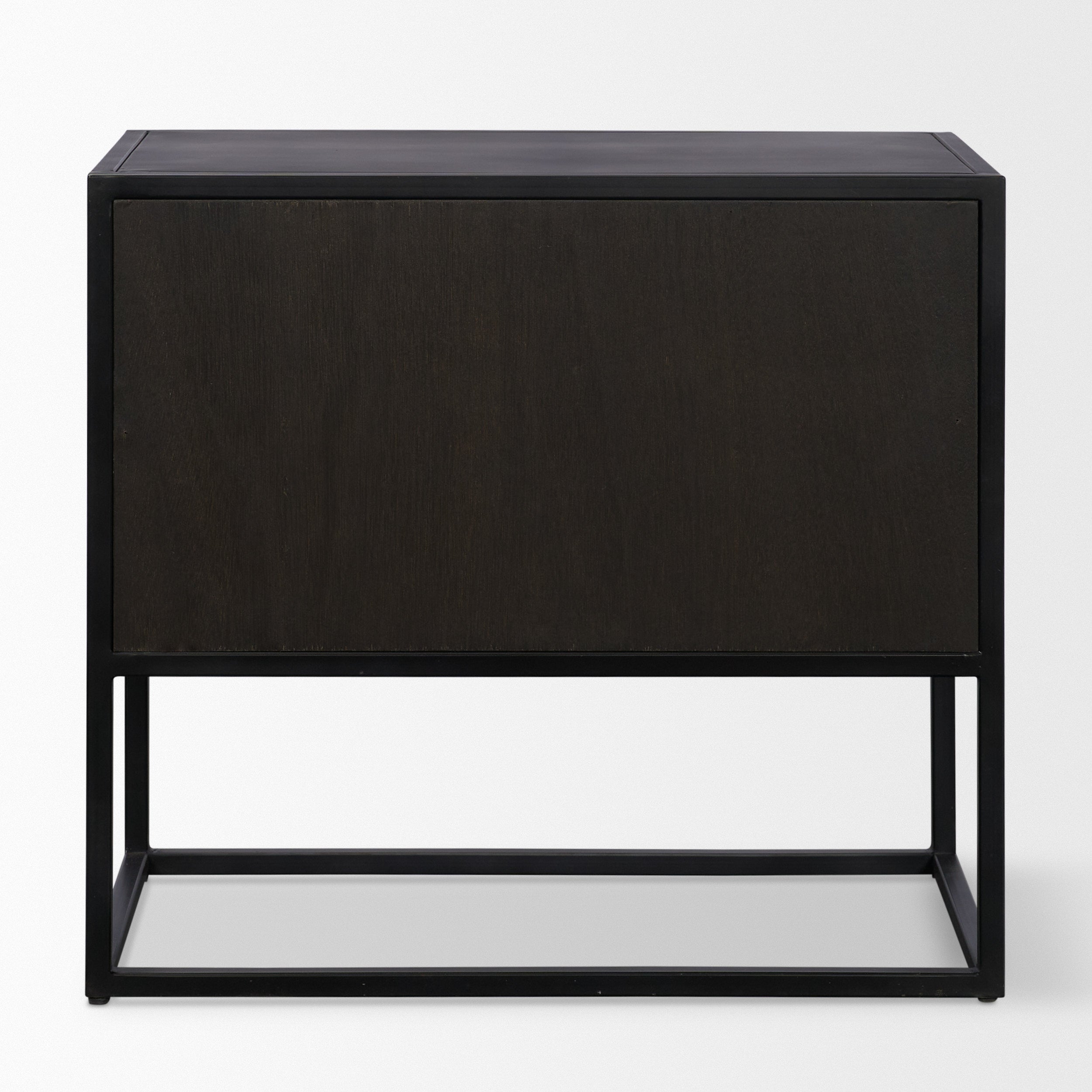 Sloan Light Brown with Black Metal Frame Side Table