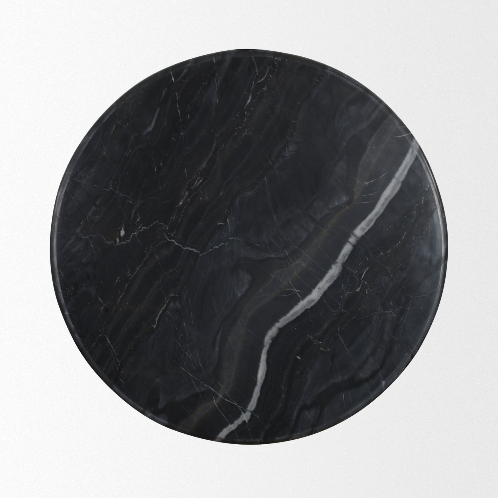 Rumer Black Wood with Black Marble Side Table