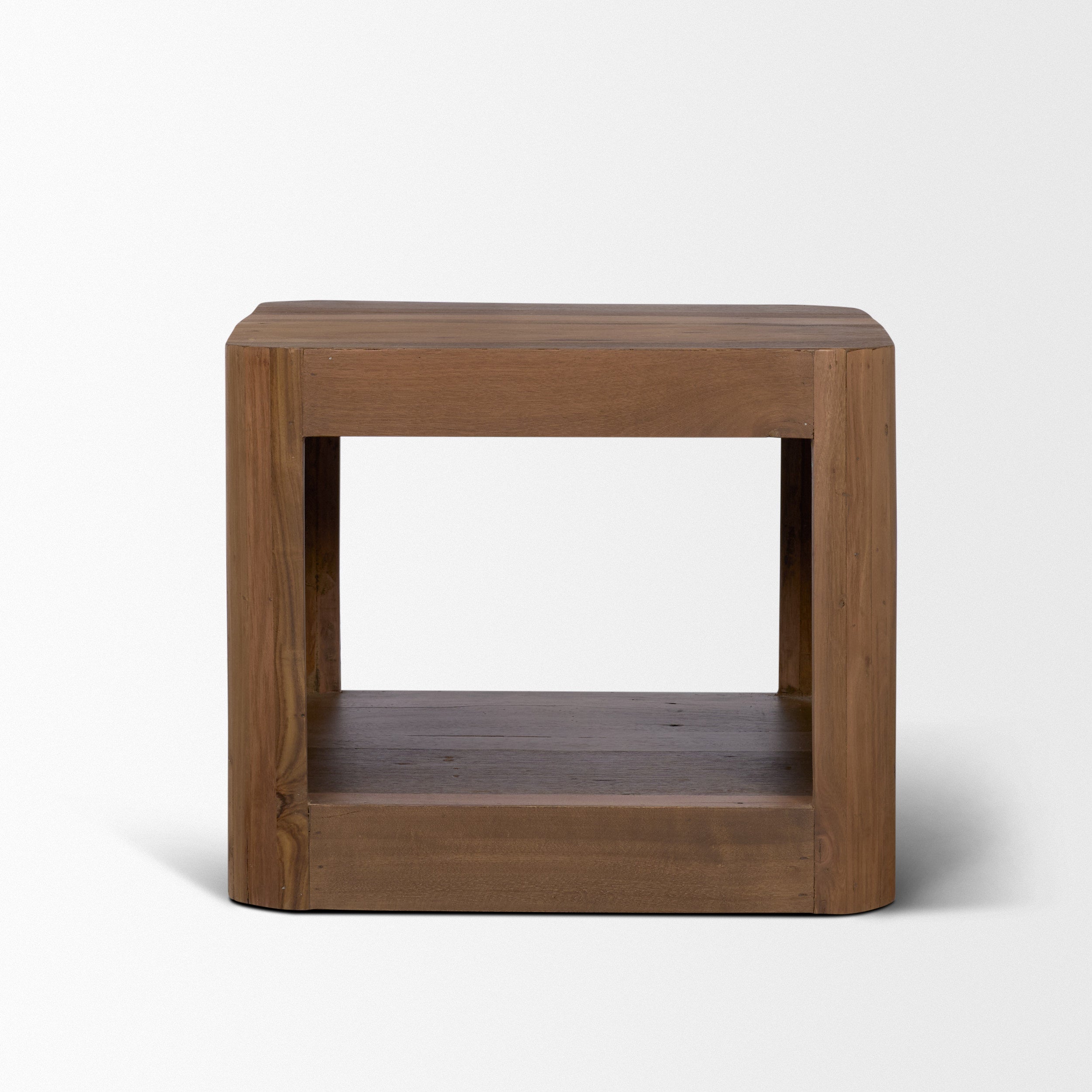 Dunmore Solid Wood Rectangular Open Shelf Side Table