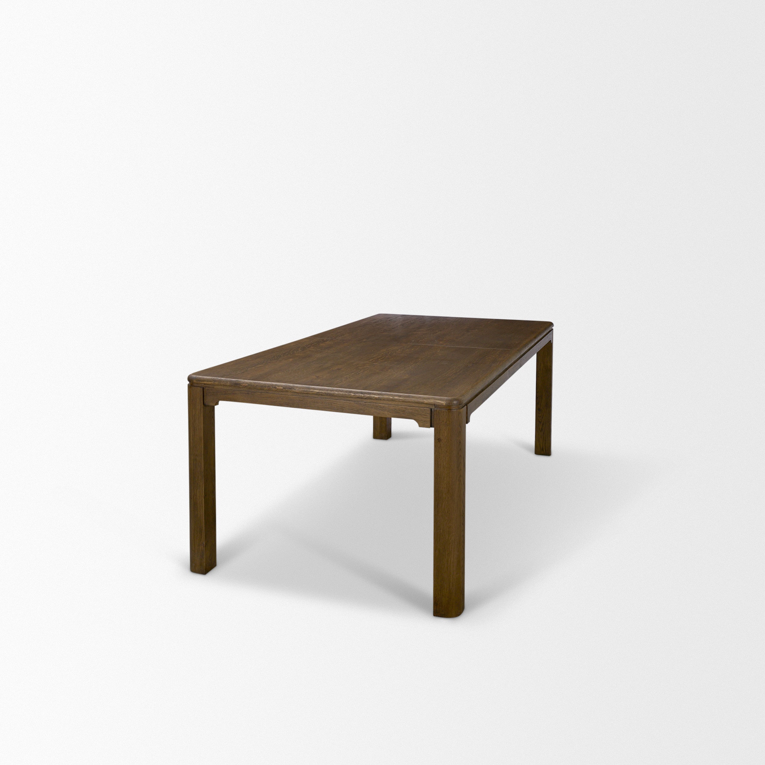 Kendrix 84" Dark Brown Oak Wood Extendable Rectangular Dining Table