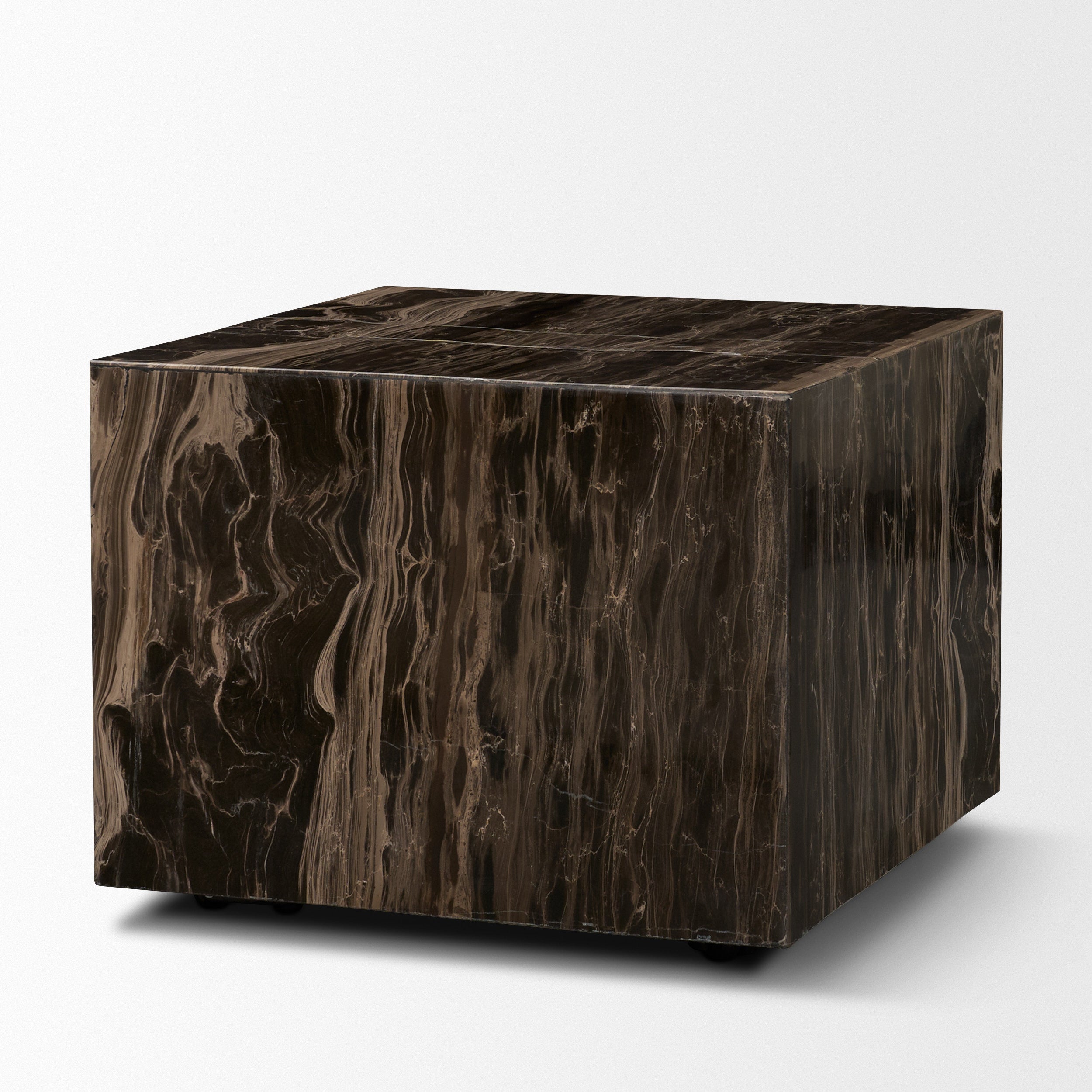 Quadra 20" Solid Cappuccino Marble Square Coffee Table