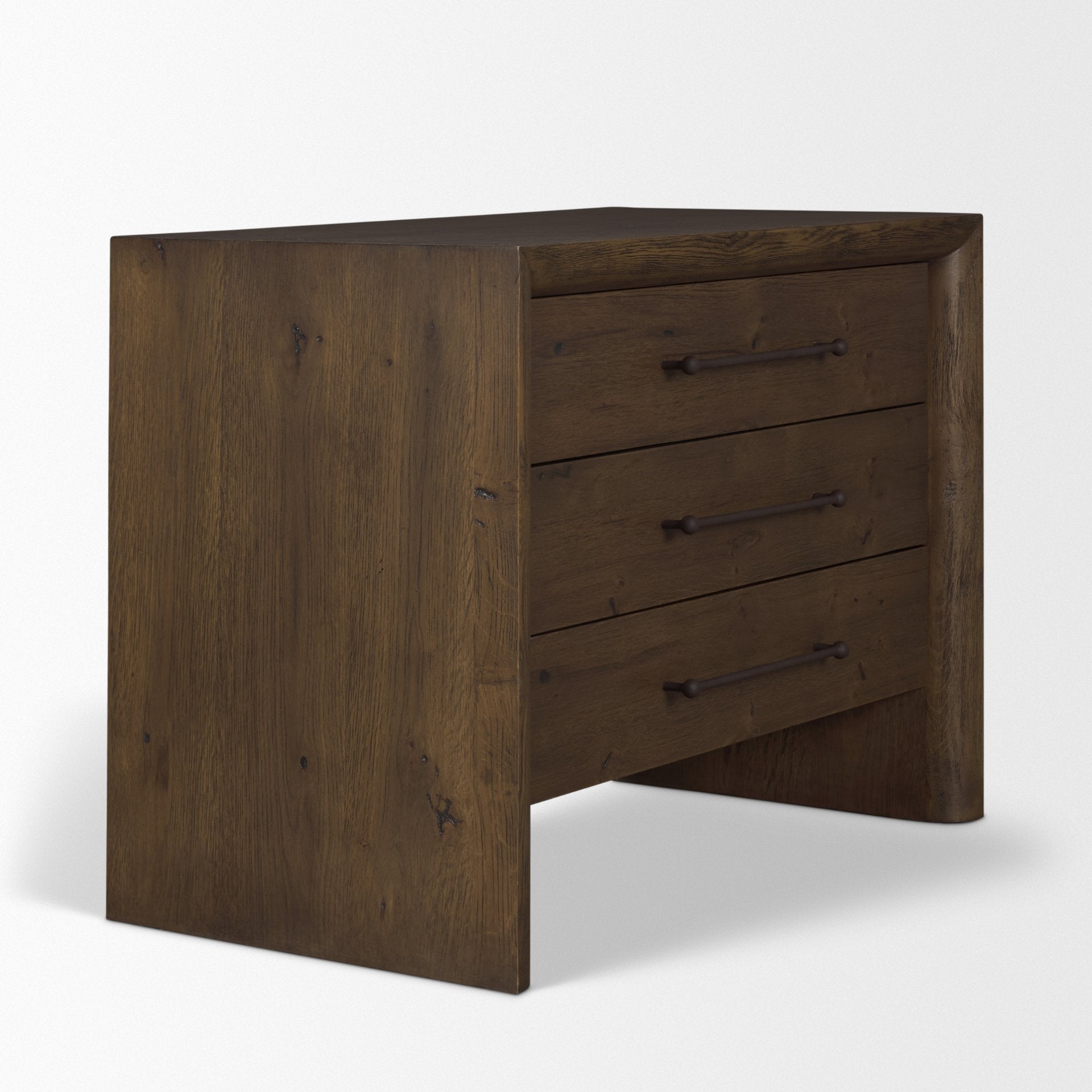 Belford 3-Drawer Oak Wood Closed Nightstand