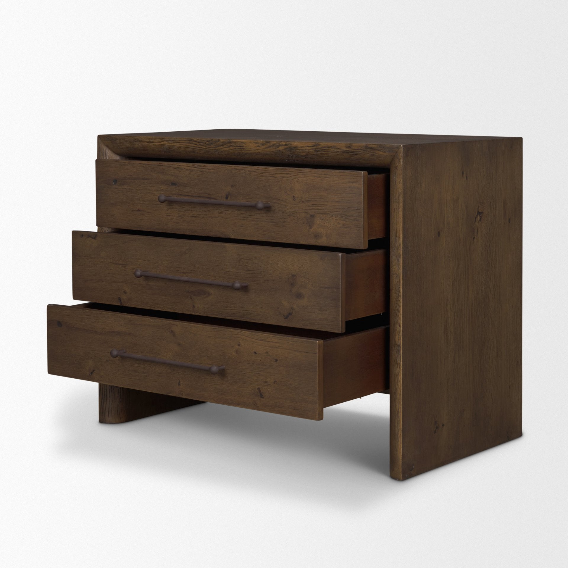 Belford 3-Drawer Oak Wood Closed Nightstand