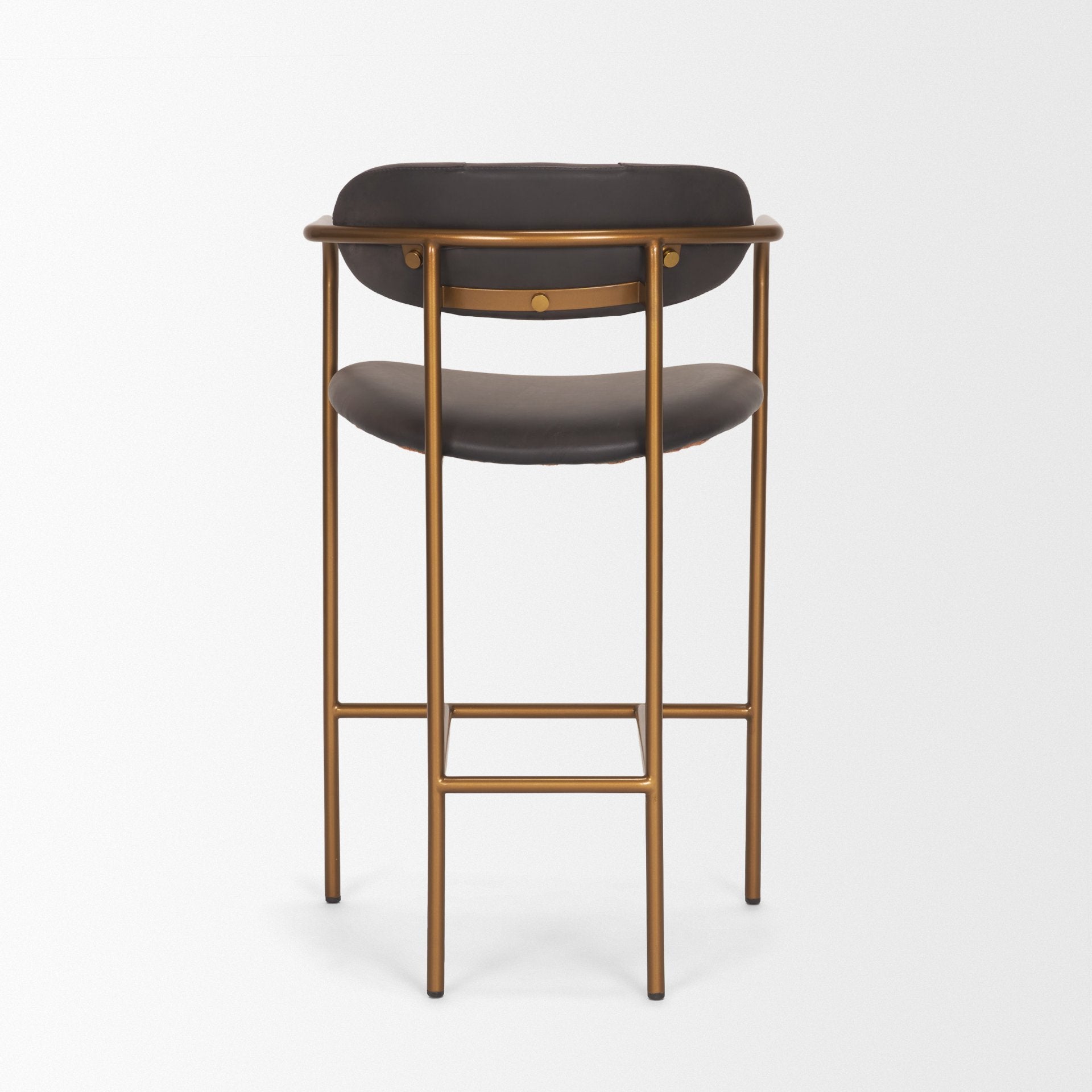 Parker Leather Seat Gold Metal Counter Stool