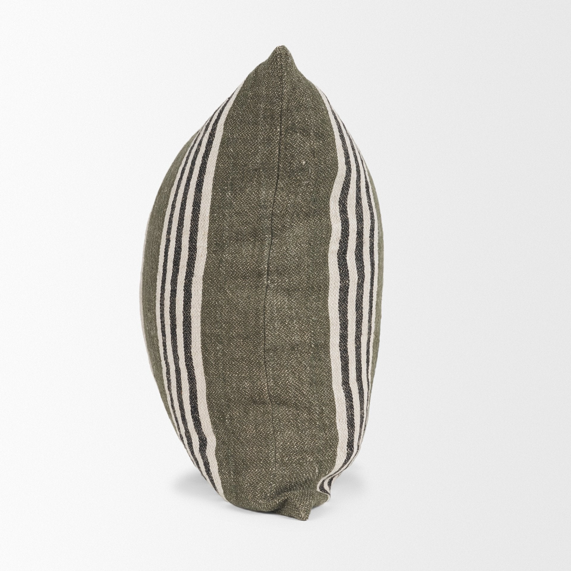 Hunter 20x20 Square Oatmeal with Green Stripe Decorative Pillow Cover