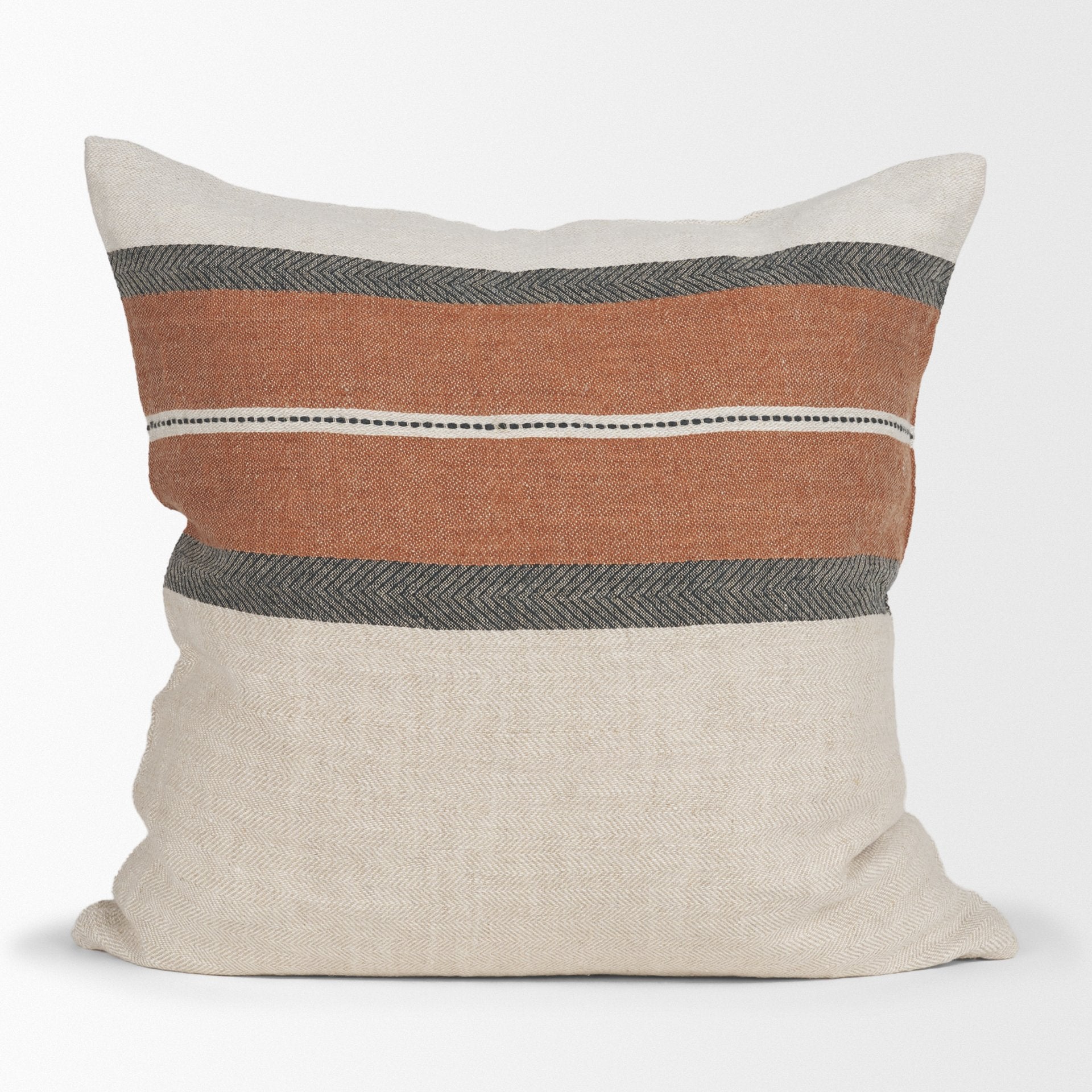 Mason Cream with Orange Stripe Decorative Pillow Cover