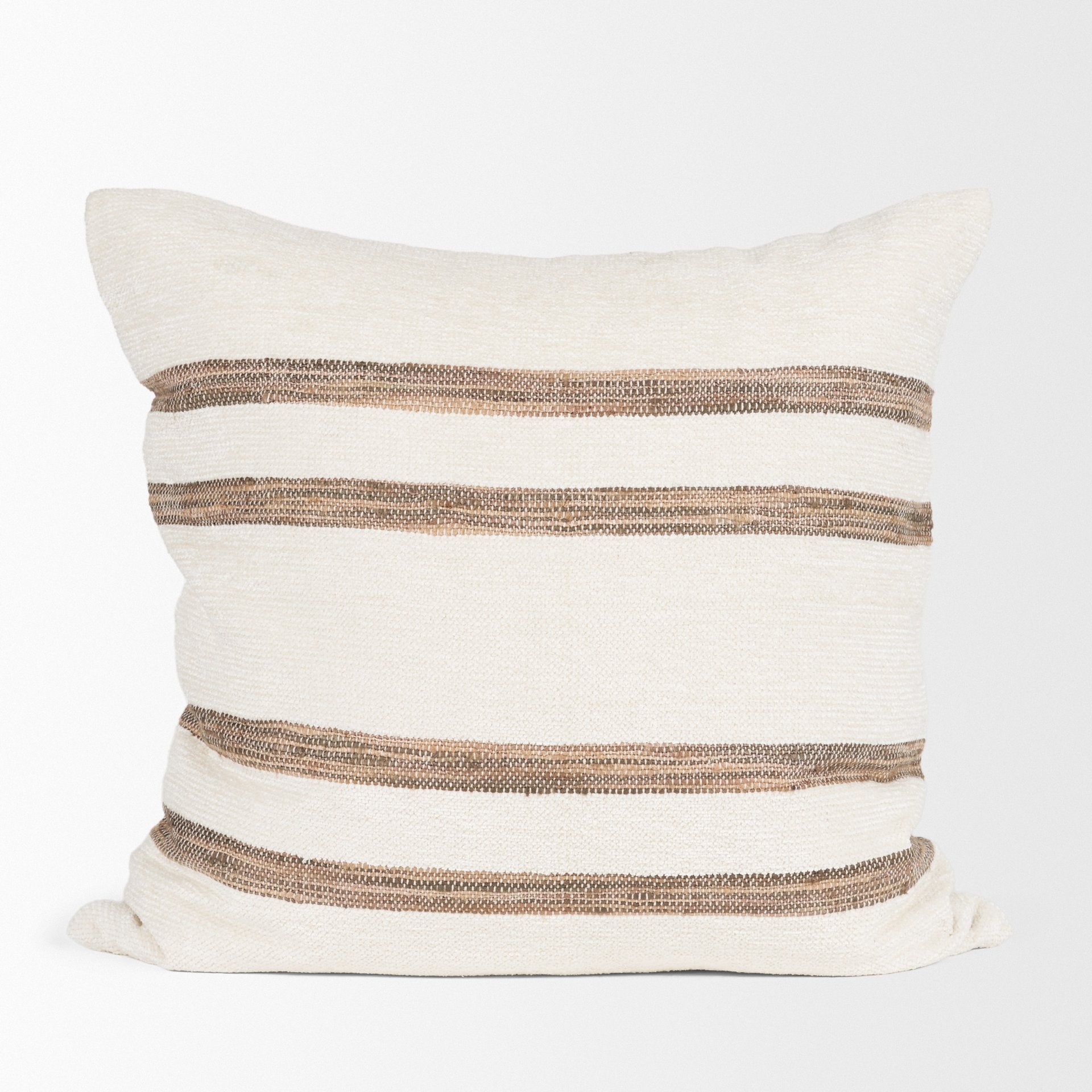 Maryn Cream with Brown Stripes Decorative Pillow Cover