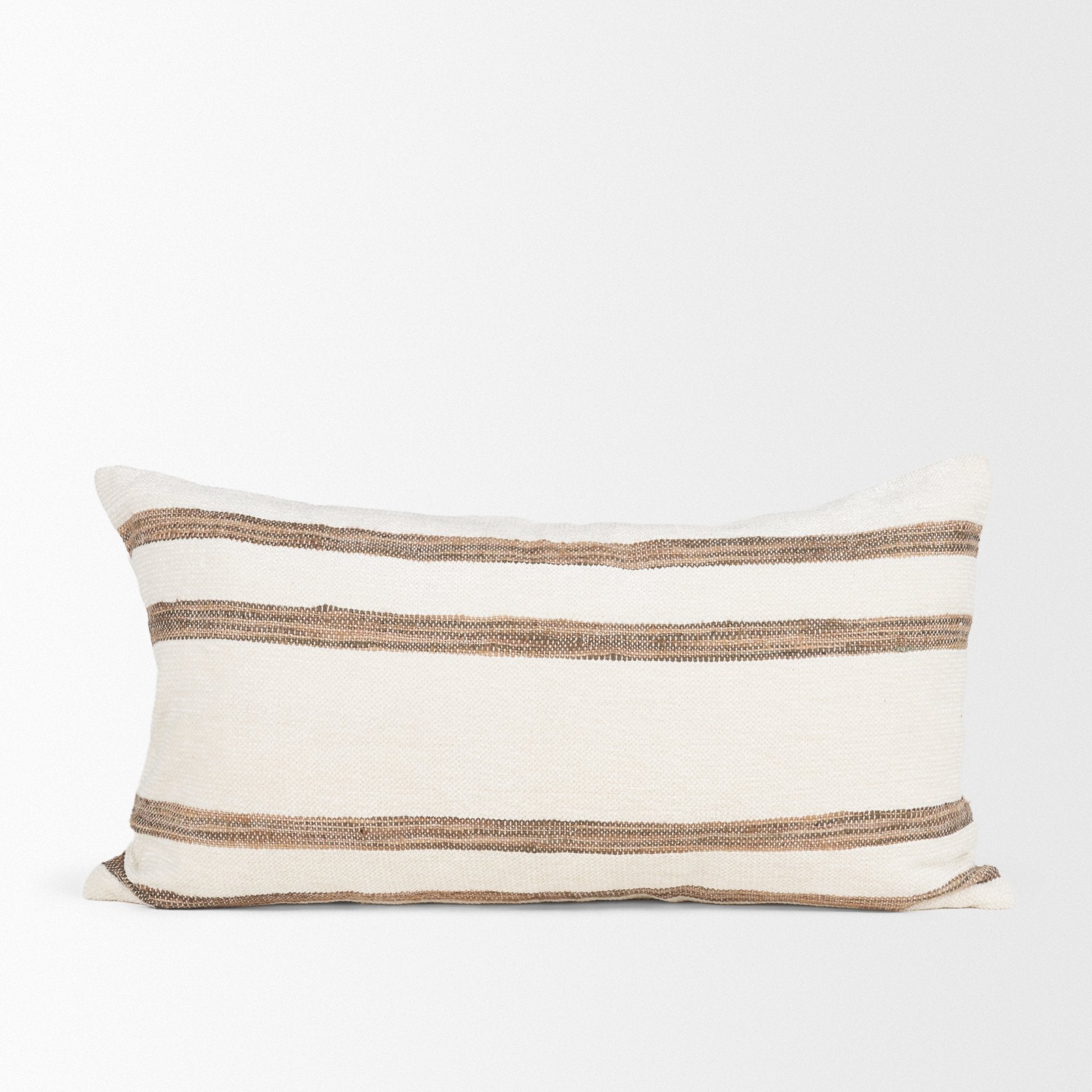 Maryn Cream with Brown Stripes Decorative Pillow Cover