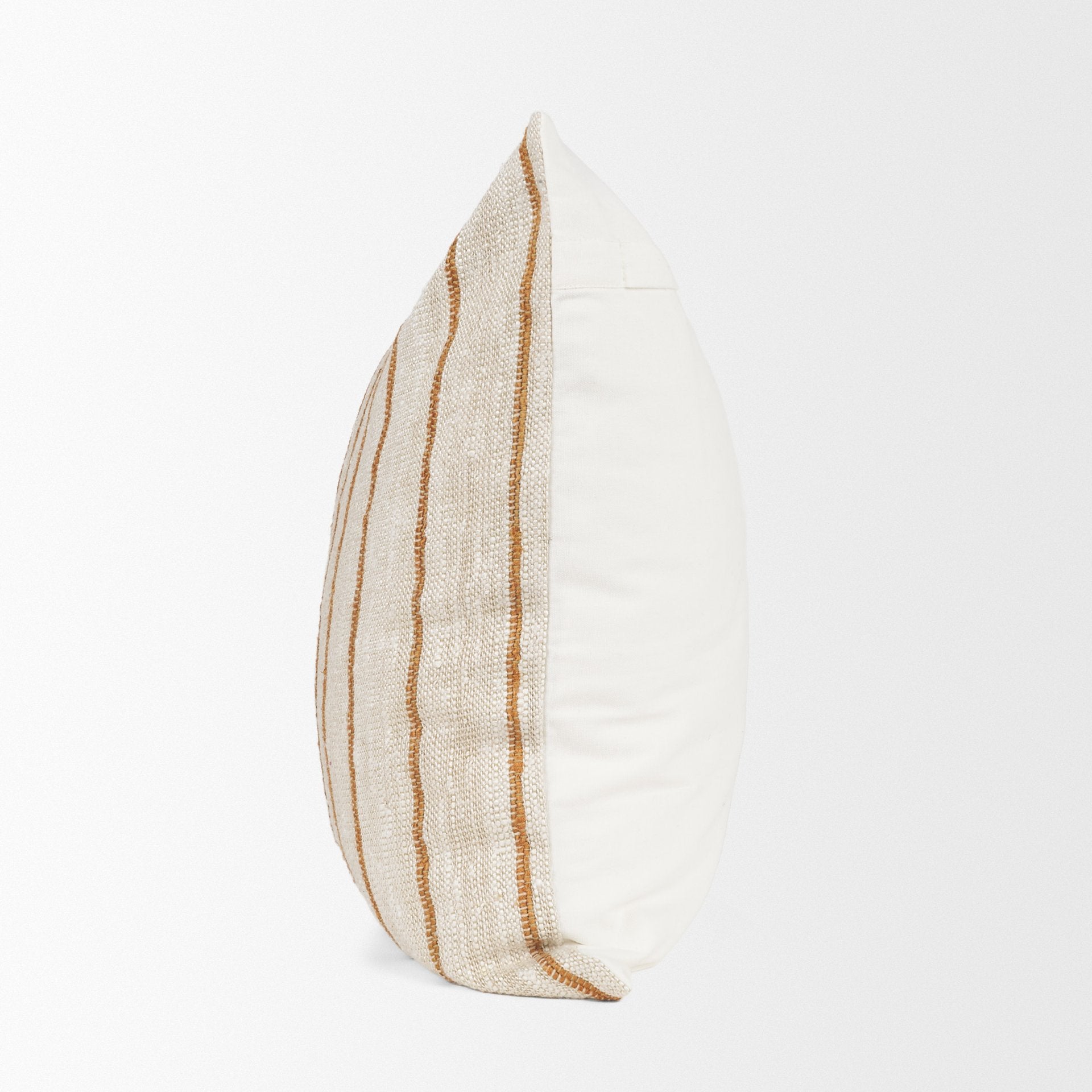 Merrick Natural Beige with Orange Stripes Decorative Pillow