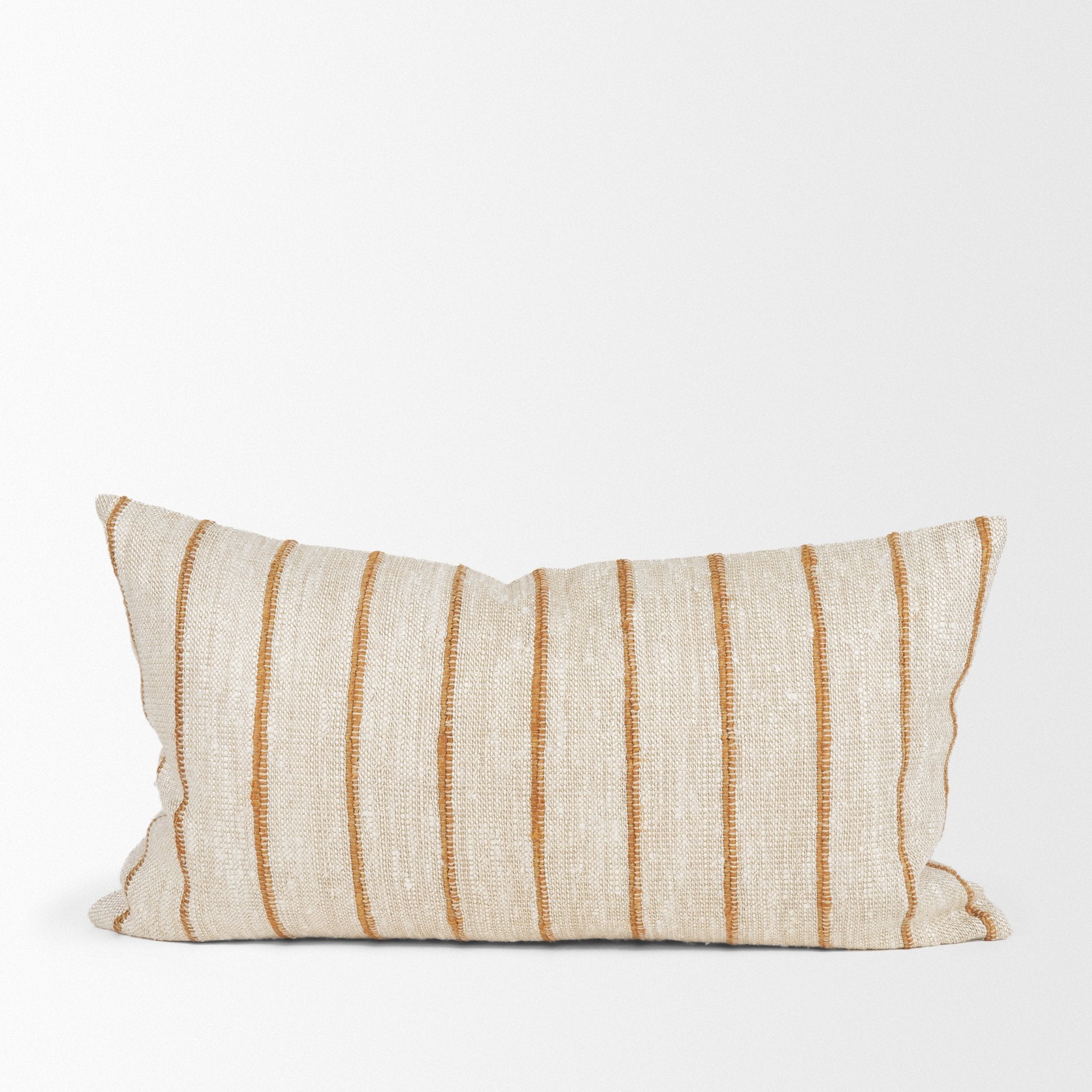Merrick Natural Beige with Orange Stripes Decorative Pillow
