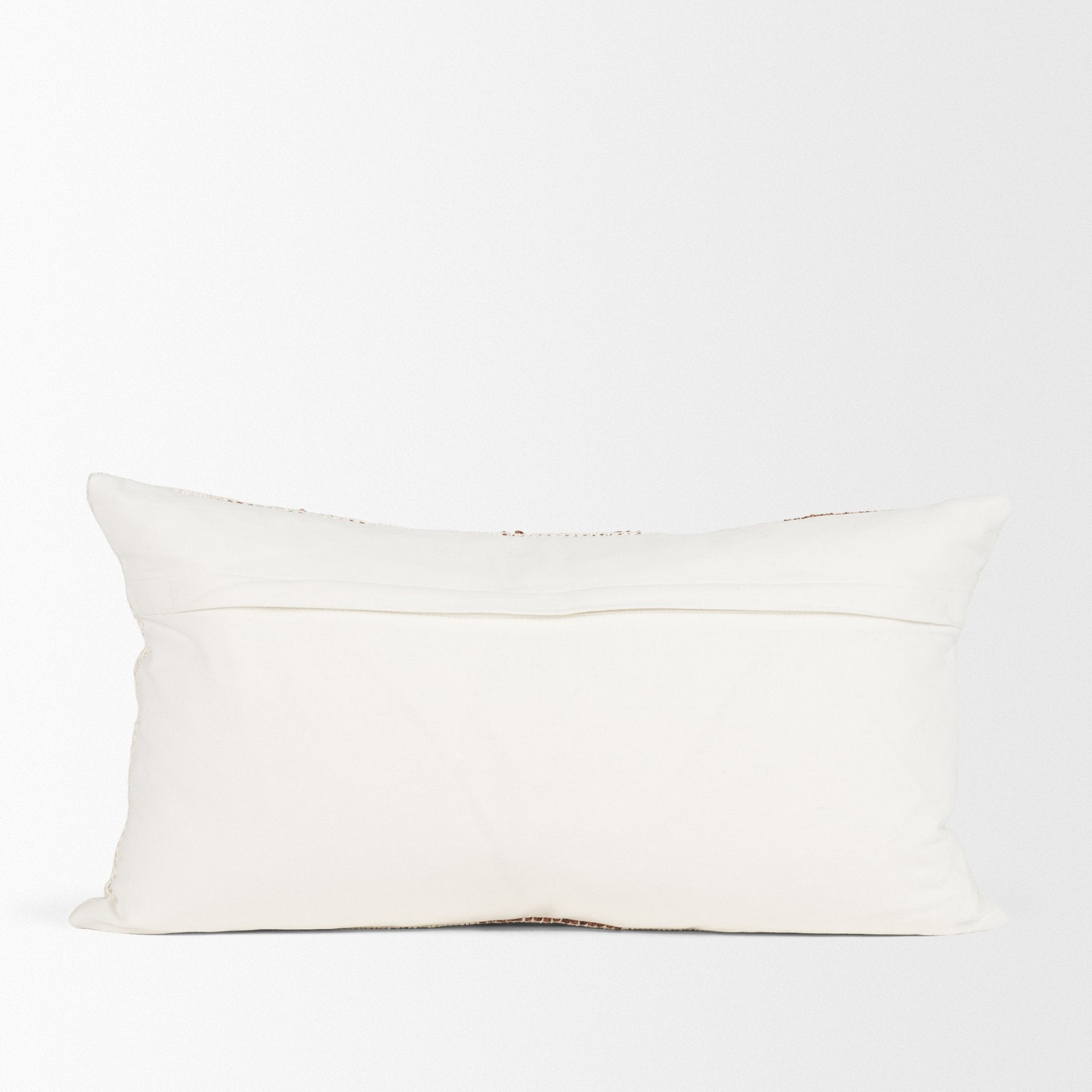 Levon Lumbar Plush Cream with Orange Dashed Stripes Decorative Pillow Cover