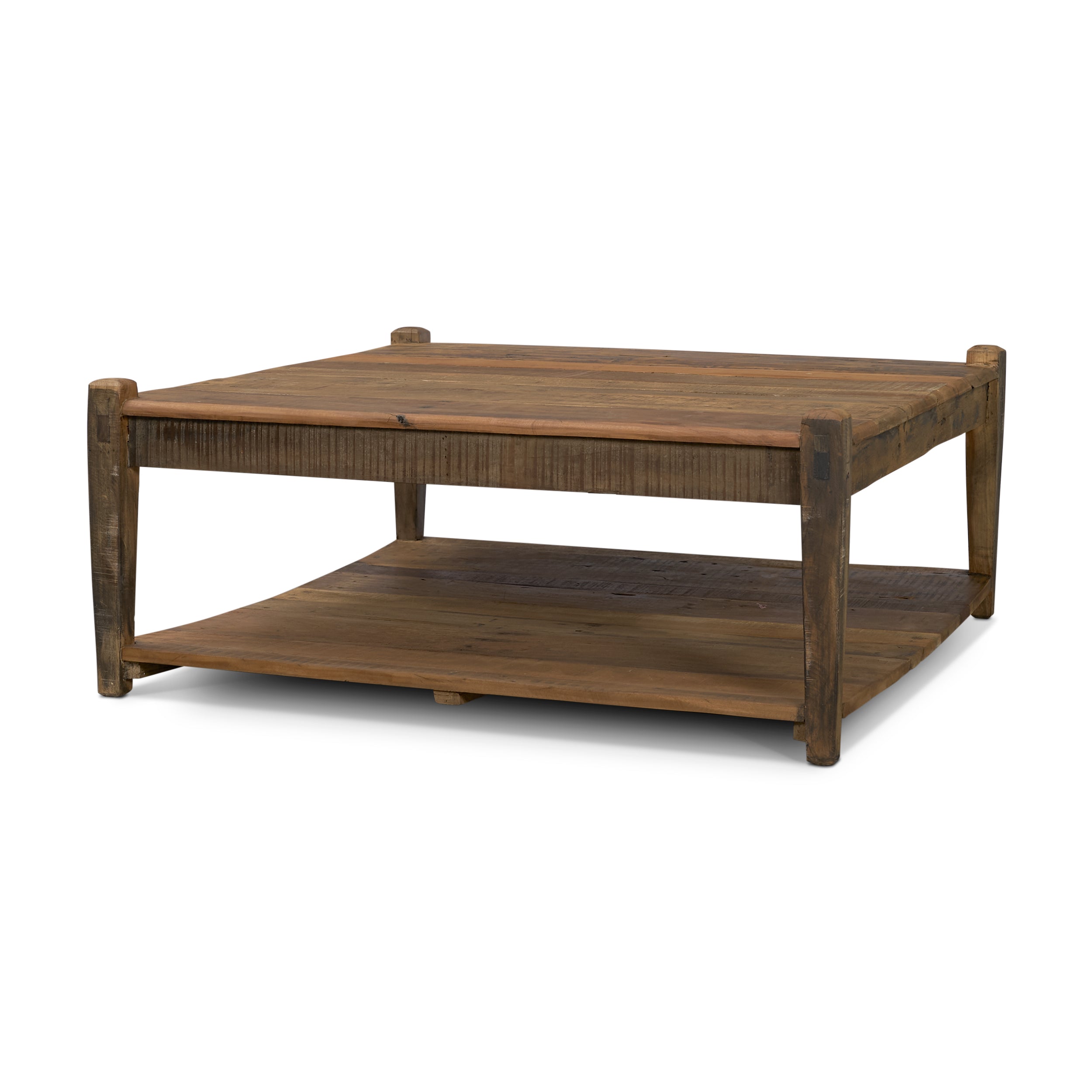 Ashwick Dark Brown Reclaimed Wood Square Coffee Table