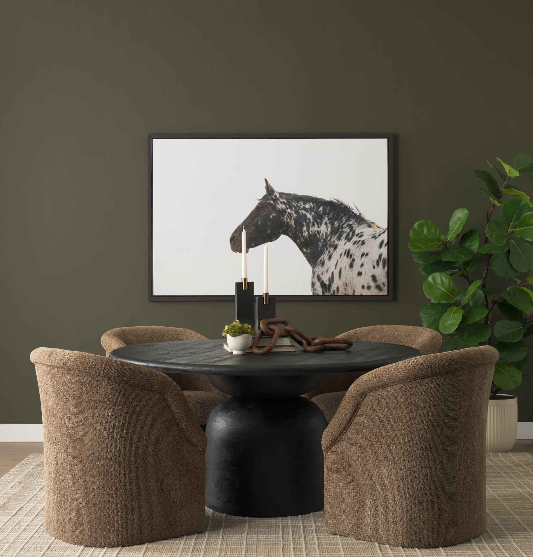 Curtis Barrelback Half-Moon Base Dining Armchair