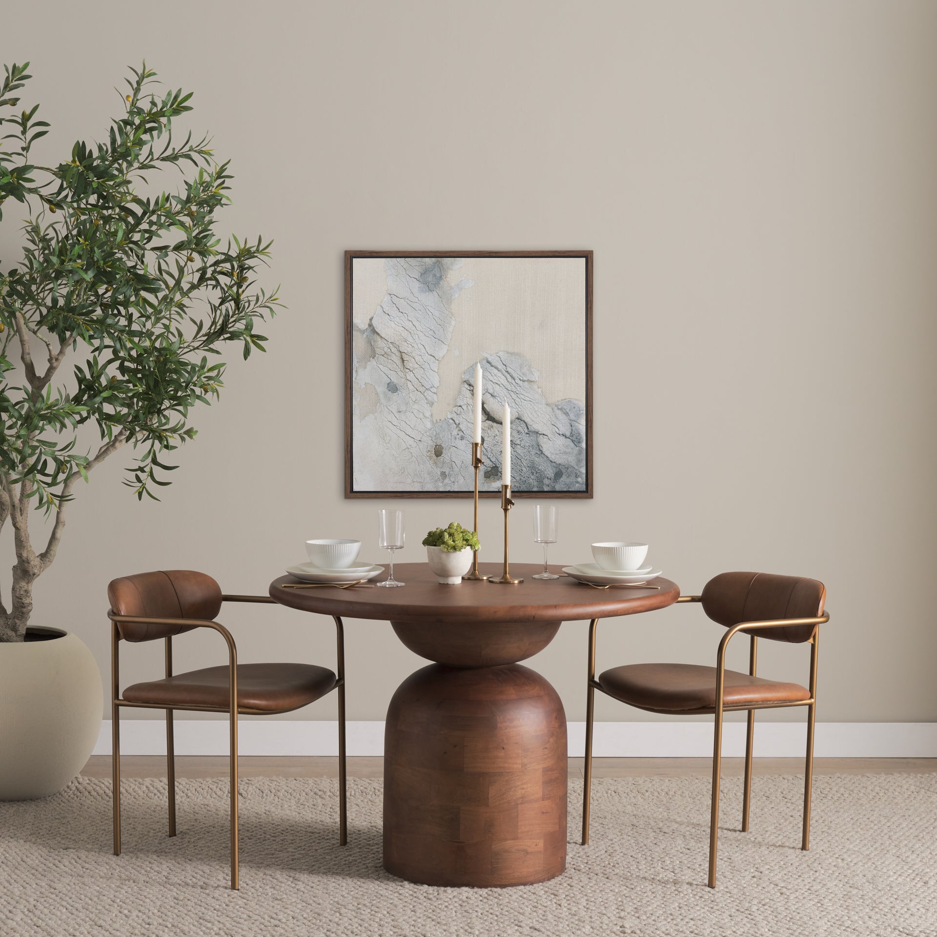 Parker Leather Seat Gold Metal Frame Dining Chair