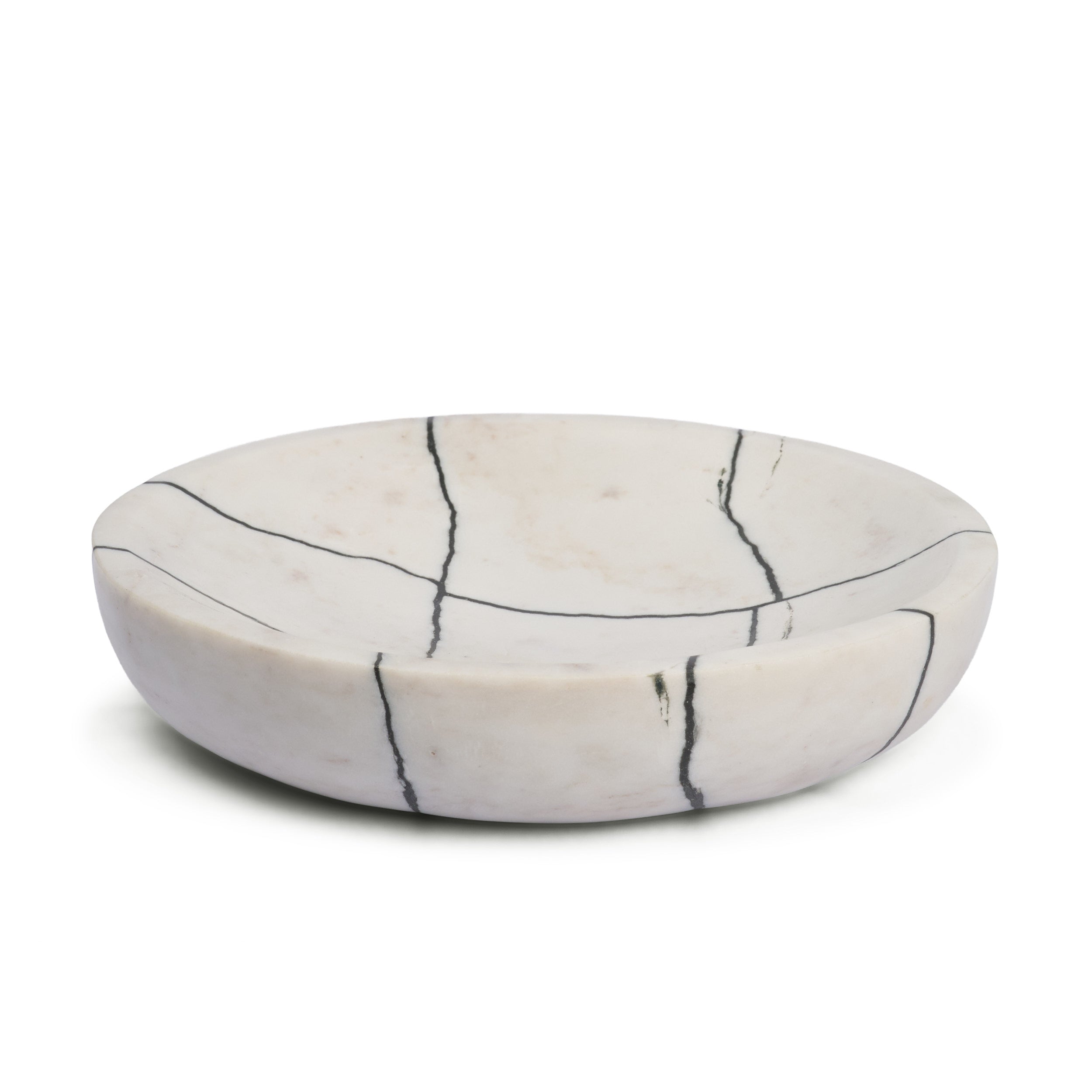 Sintessi Round White Marble Decorative Bowl